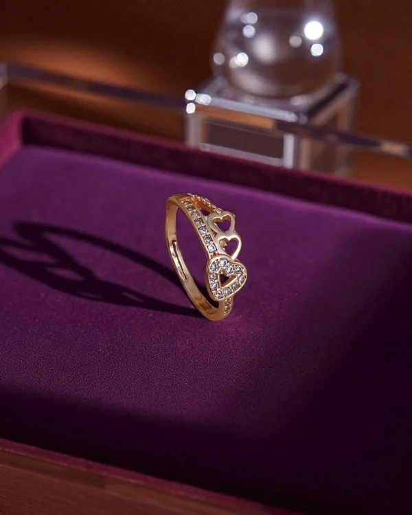 Rose Twin Heart Spark Ring