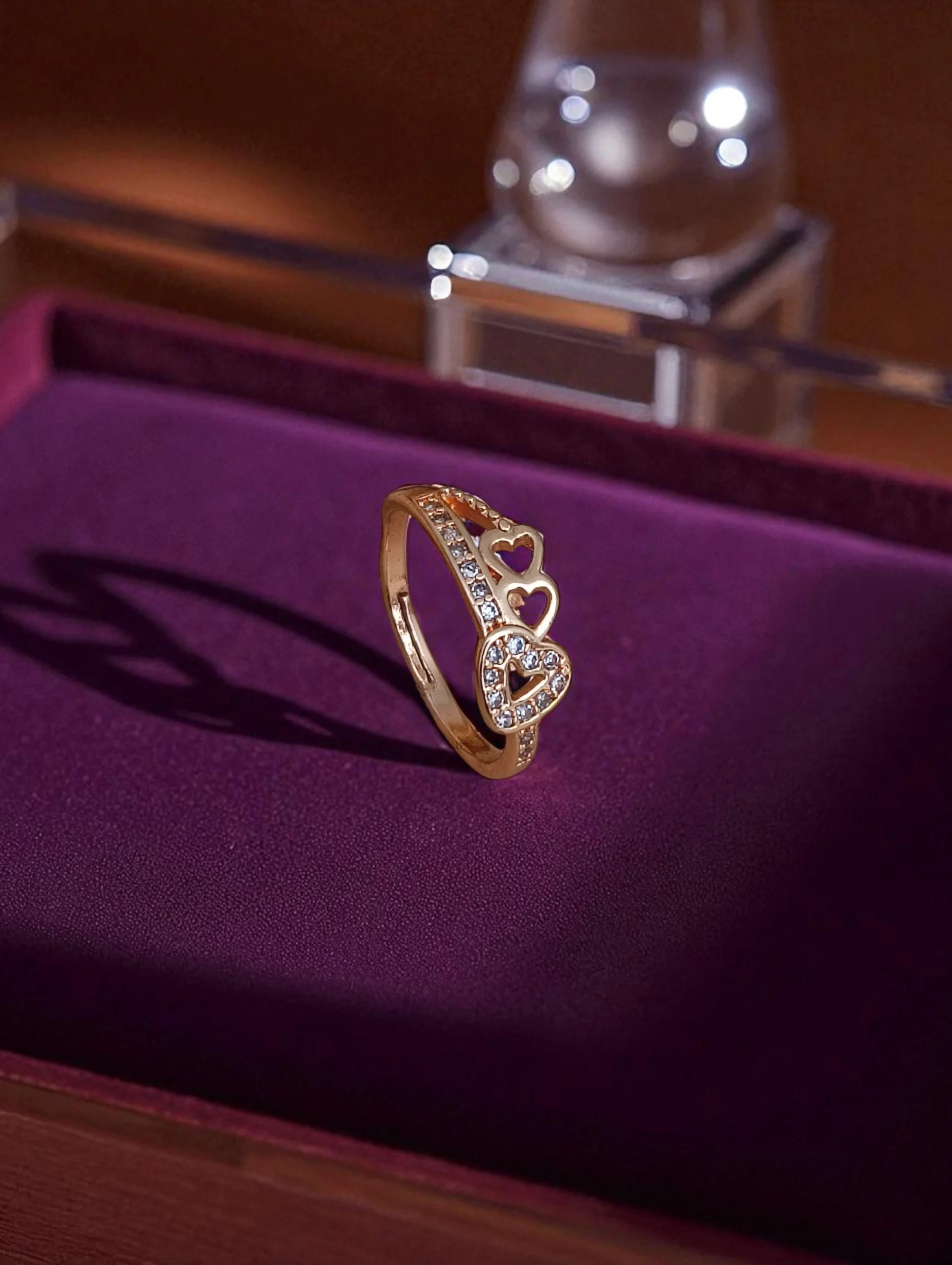 Rose Twin Heart Spark Ring
