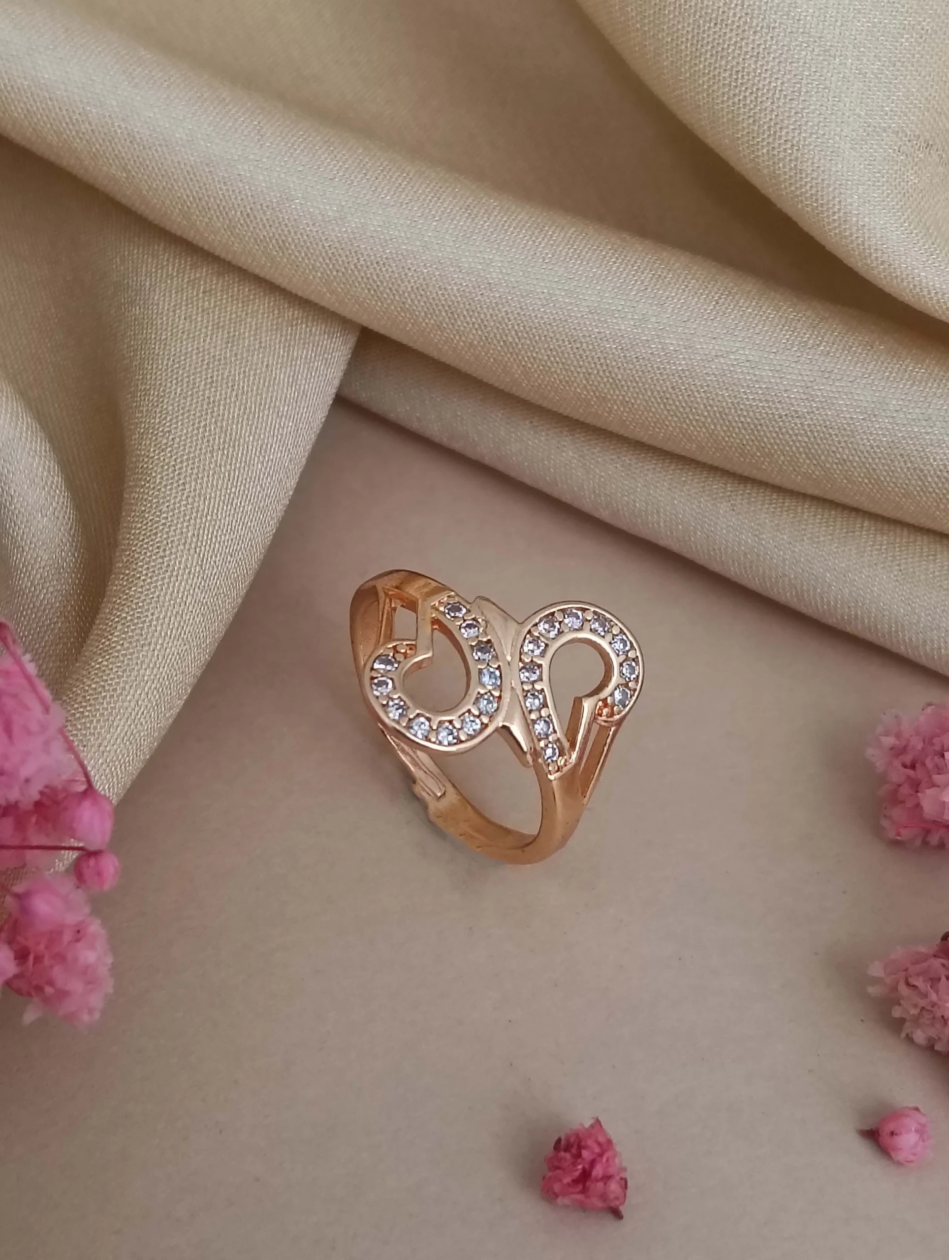 Rose Twin Loop Spark Ring - Image 3