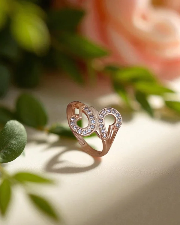 Rose Twin Loop Spark Ring