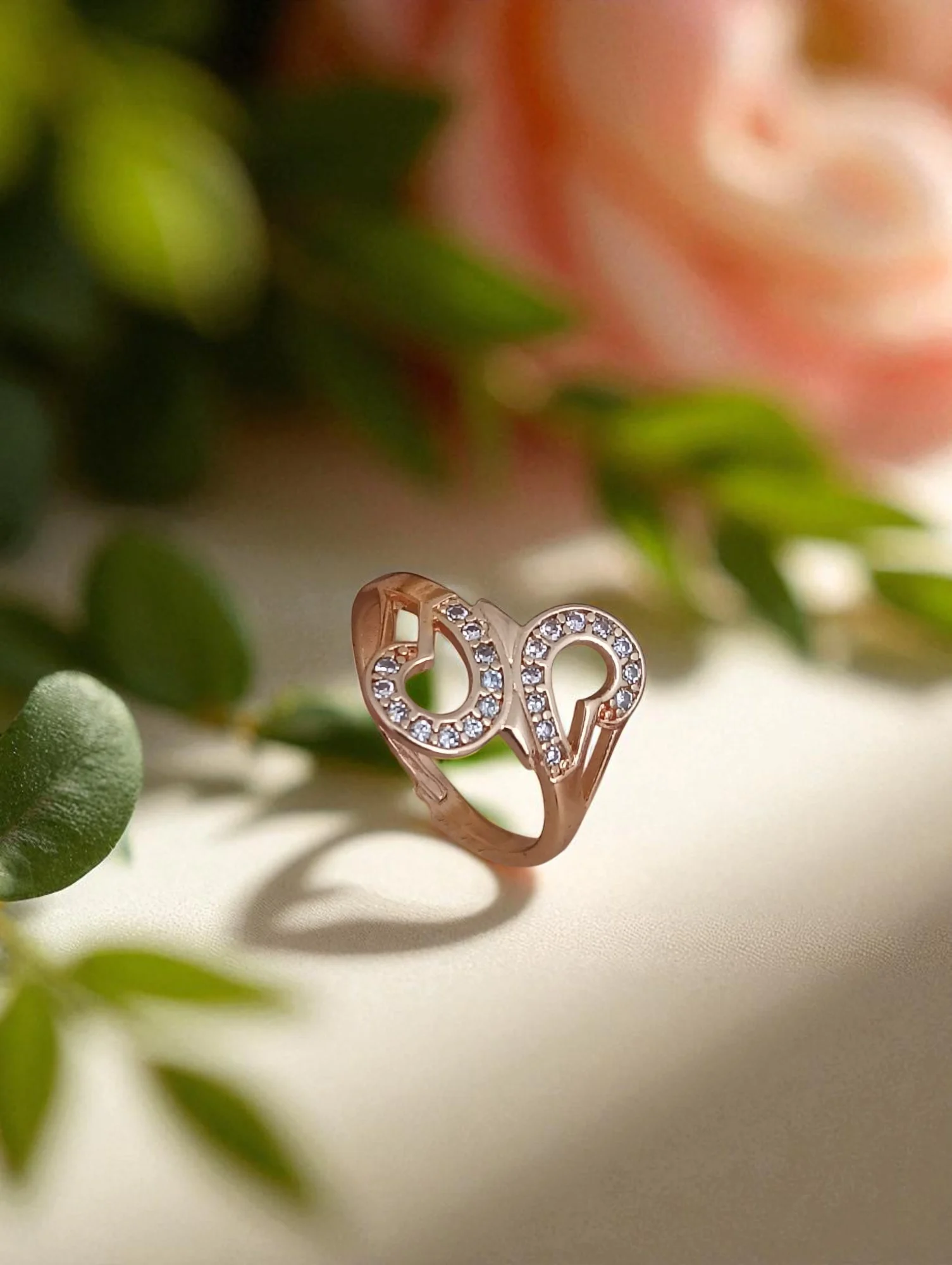 Rose Twin Loop Spark Ring