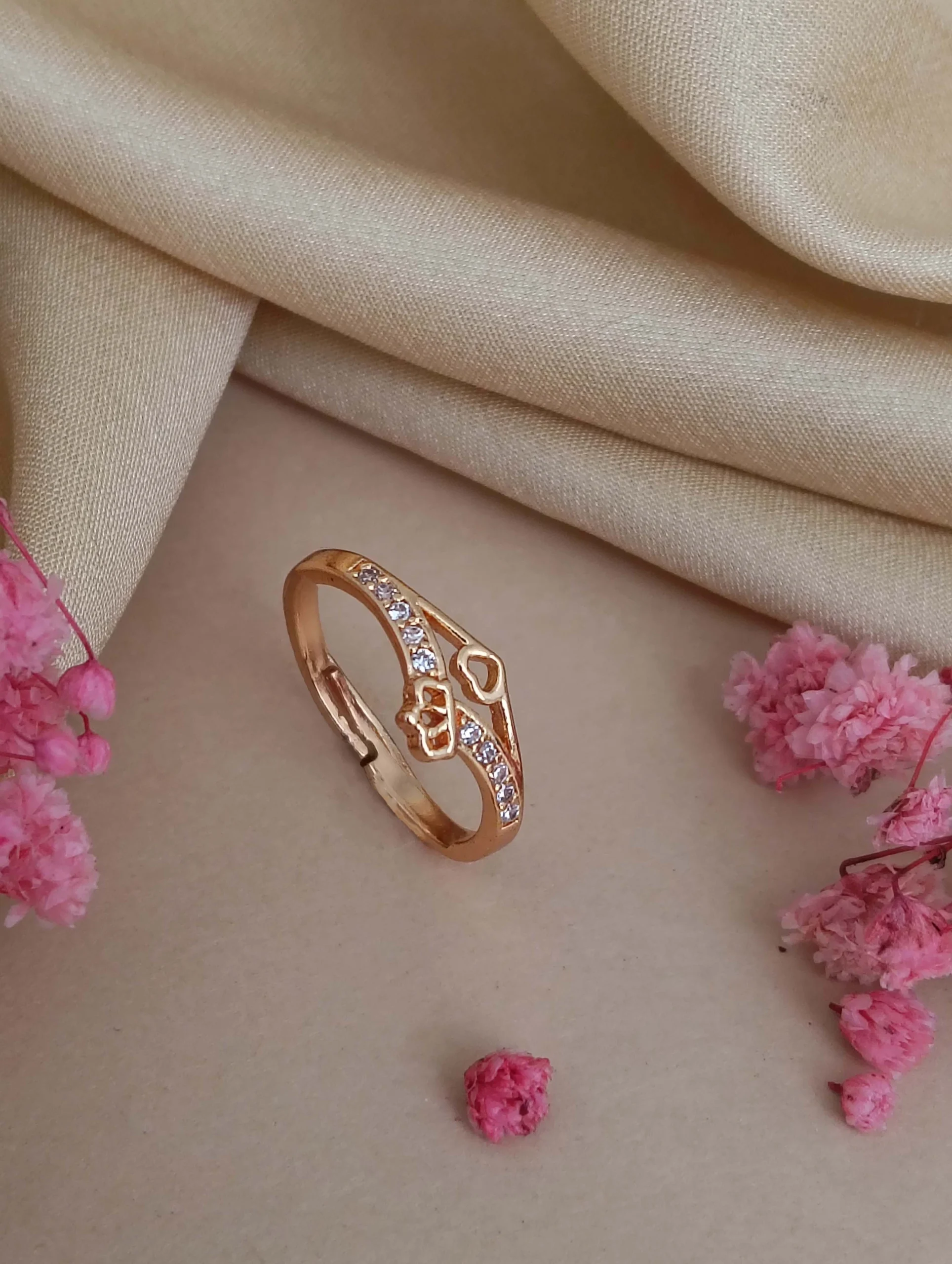Crystal Love Rose Gold Ring