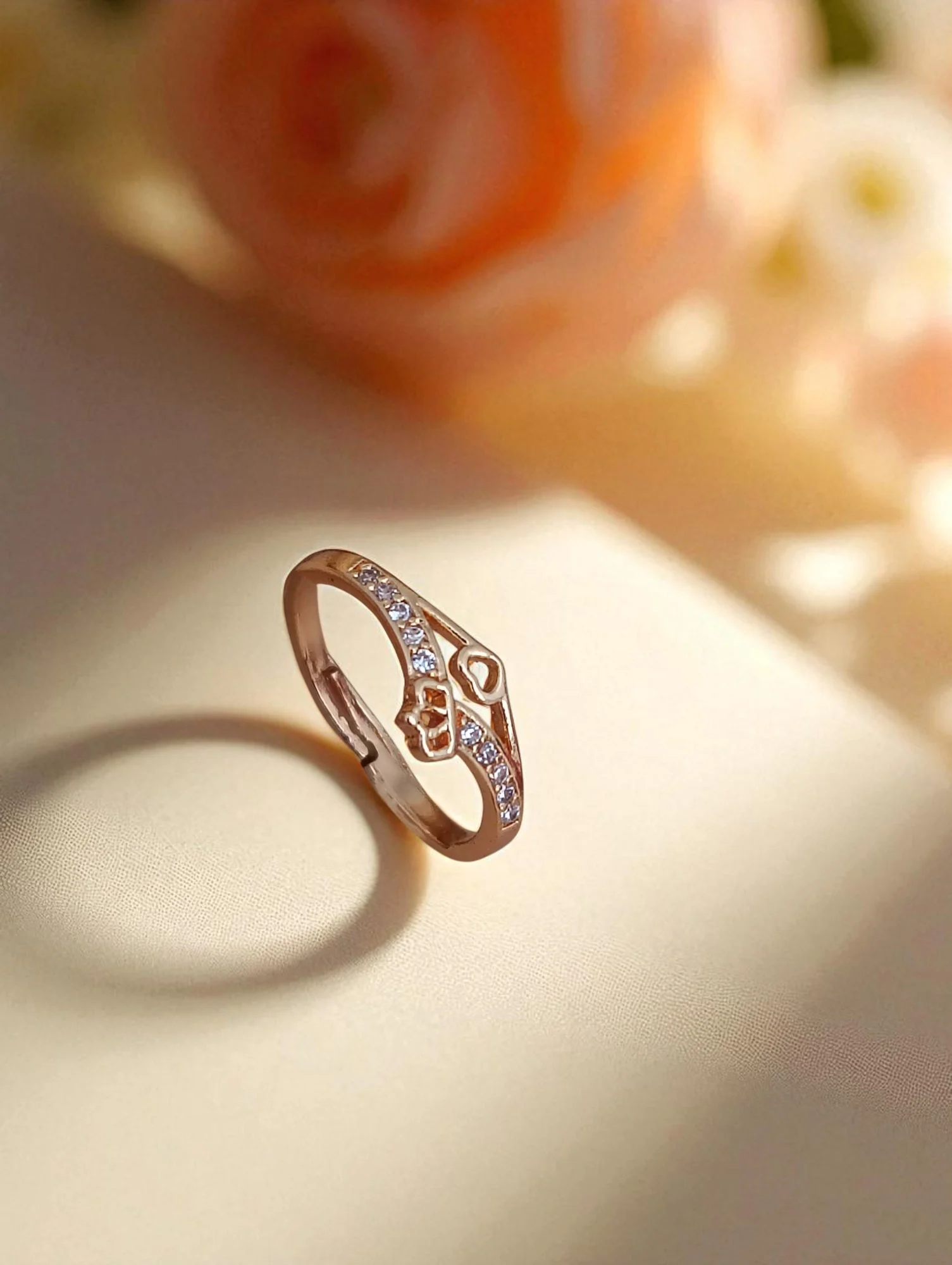 Crystal Love Rose Gold Ring - Image 3