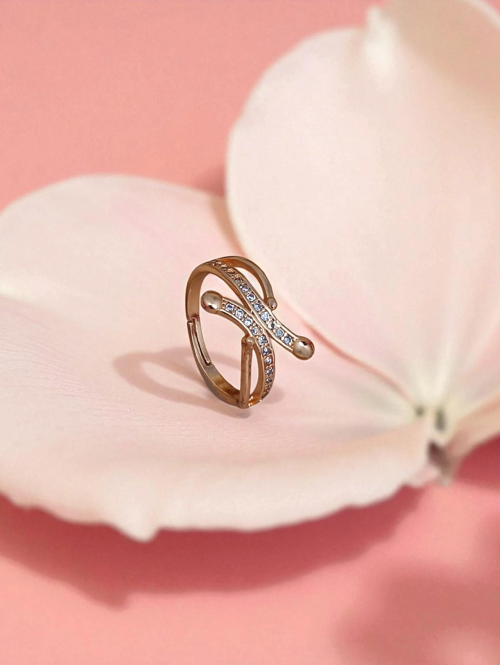 Rose Dewdrop Curve Ring - Image 2