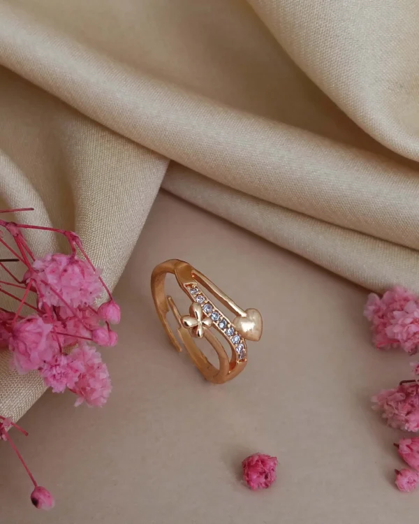 Crystal Heart Rose Gold Ring