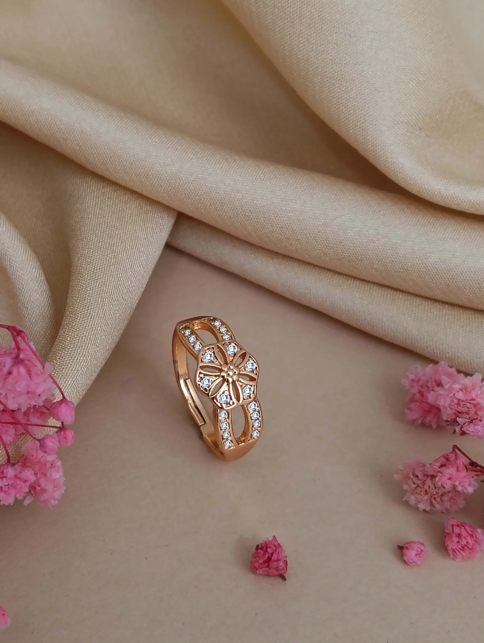 Rose Crystal Blossom Ring - Image 3