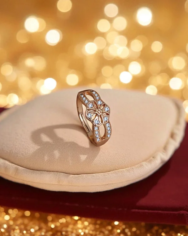 Rose Crystal Blossom Ring