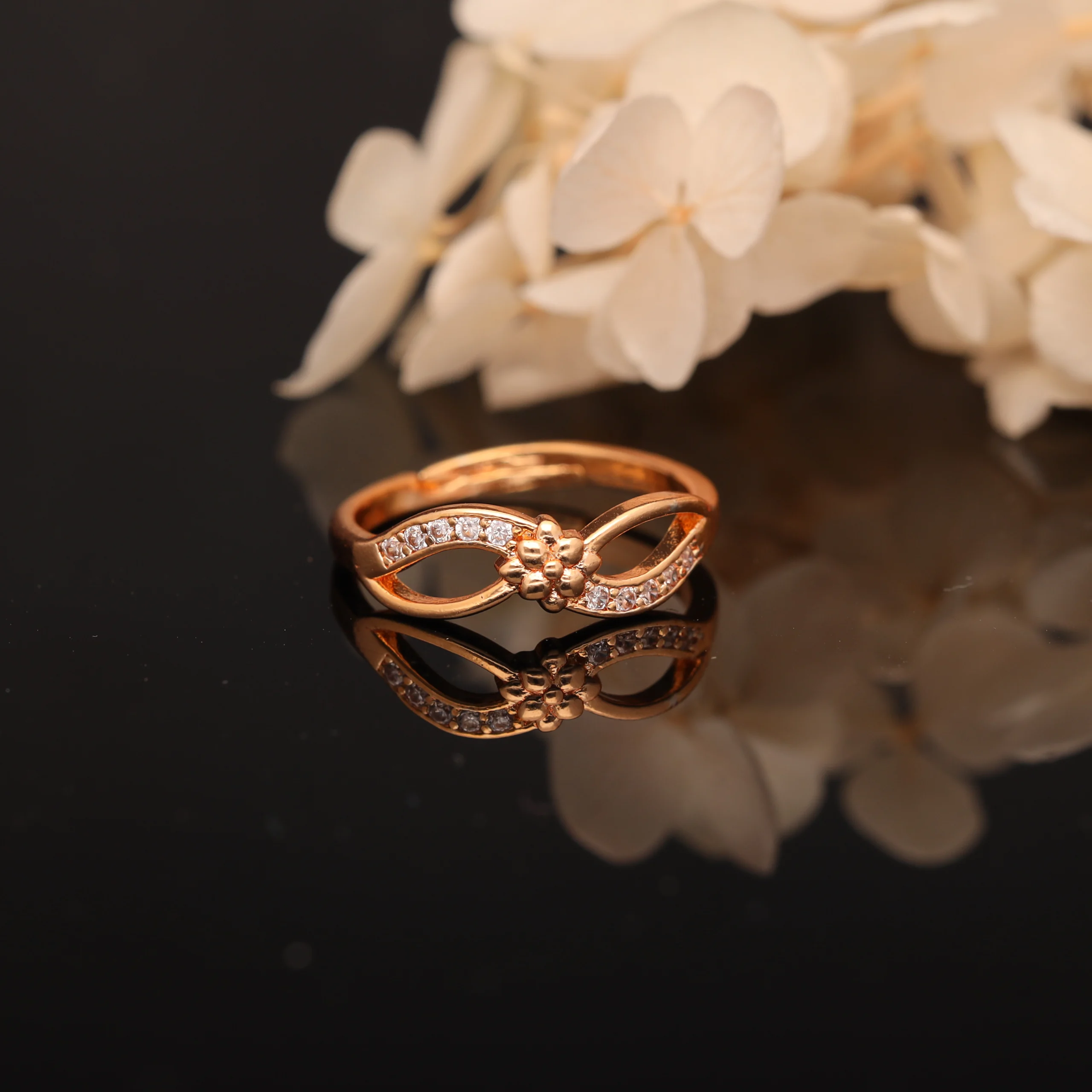 Crystal Infinity Rose Gold Ring - Image 4