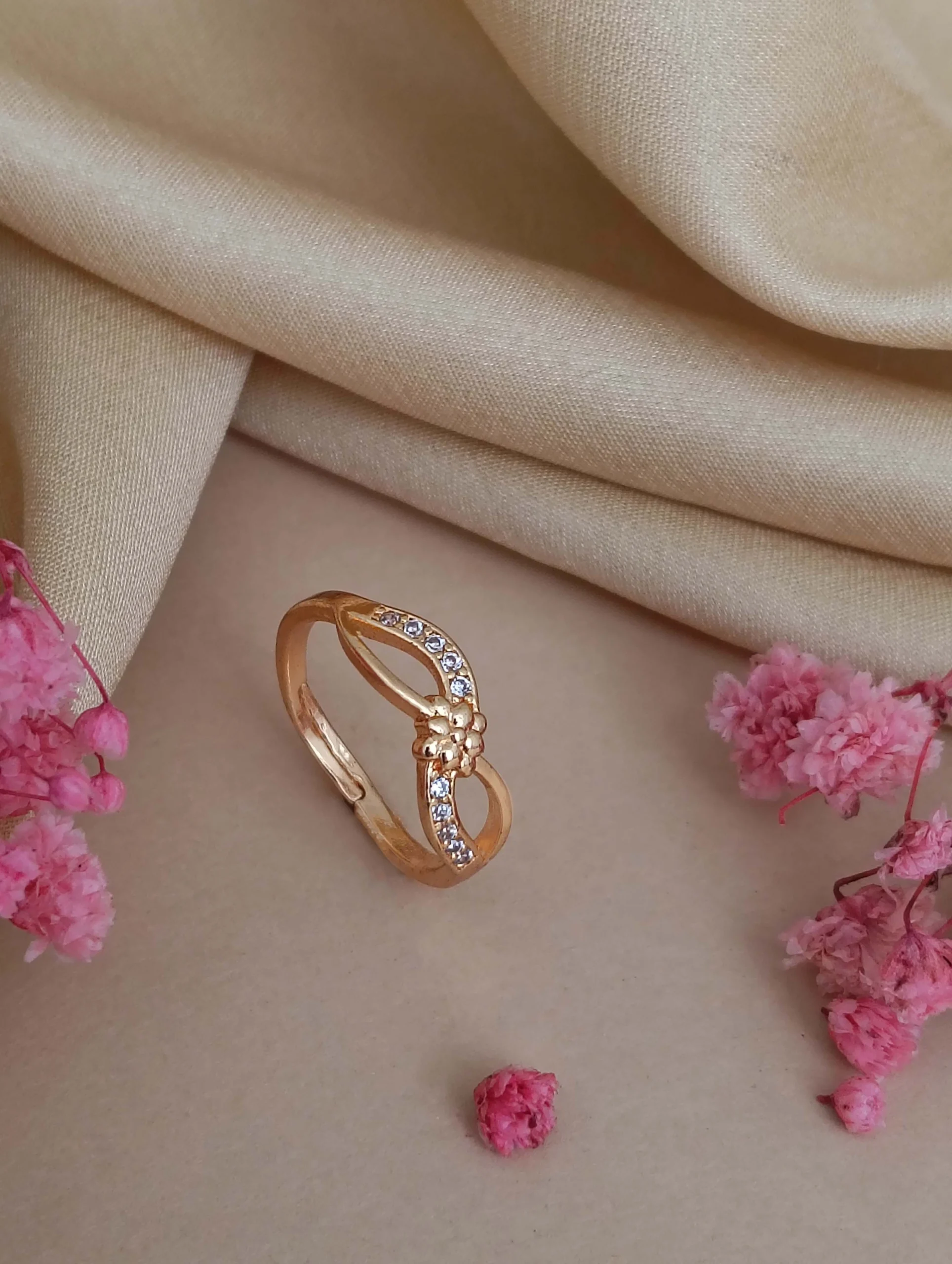 Crystal Infinity Rose Gold Ring - Image 3