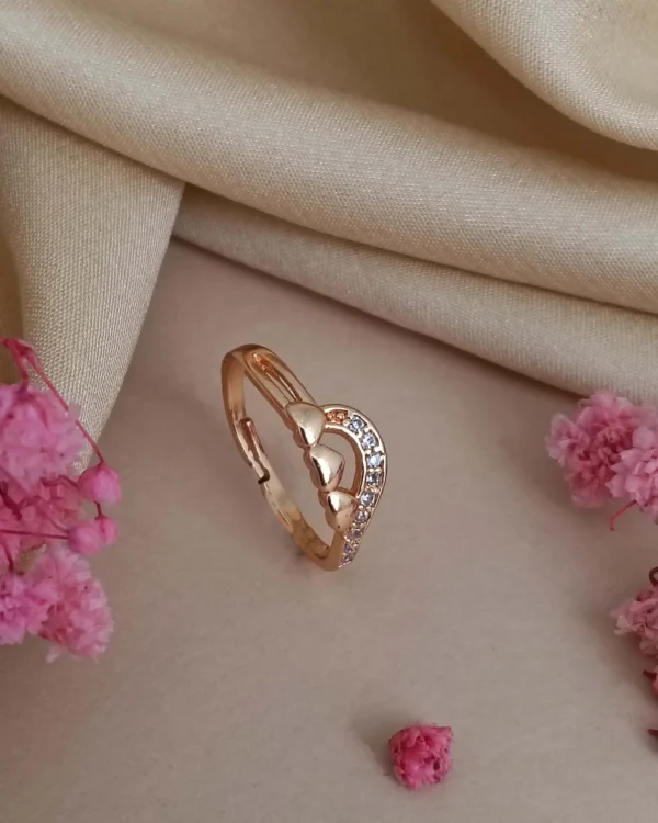 Rosé Crescent Spark Ring