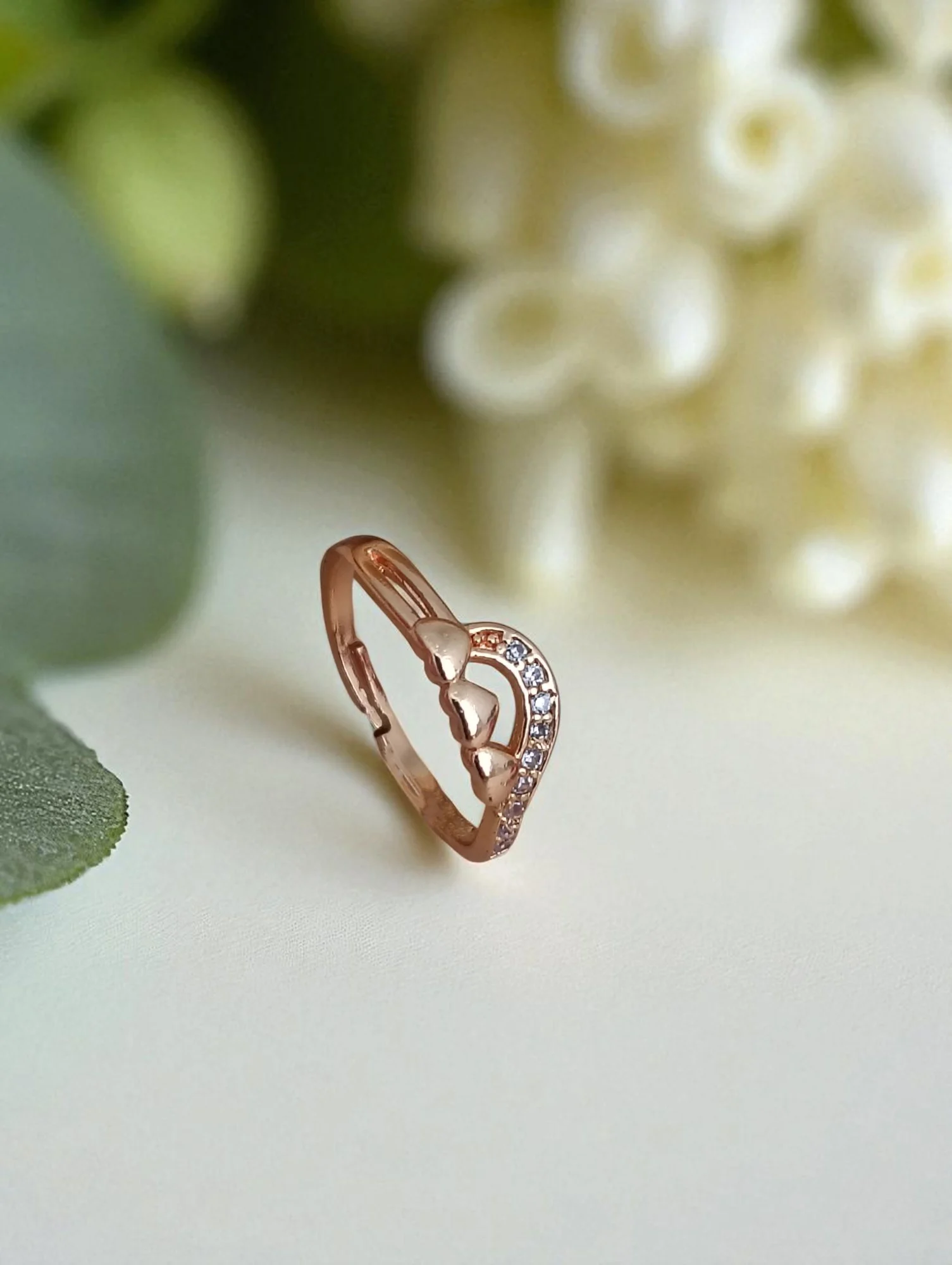 Rosé Crescent Spark Ring - Image 3