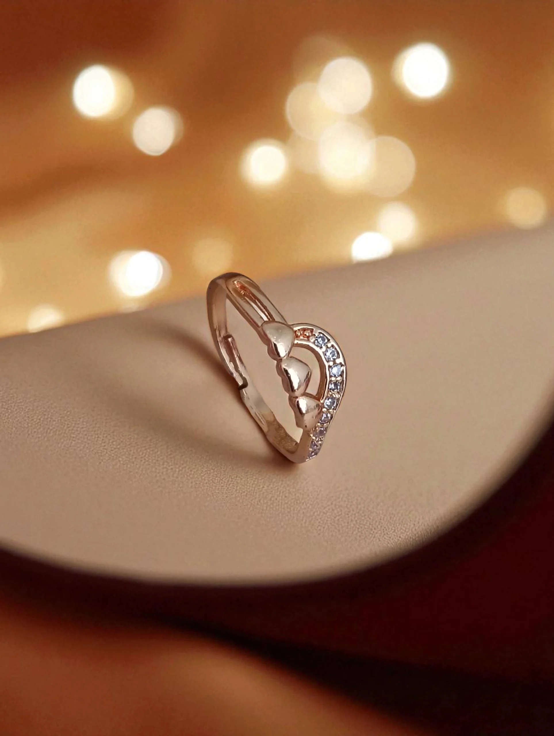 Rosé Crescent Spark Ring - Image 2