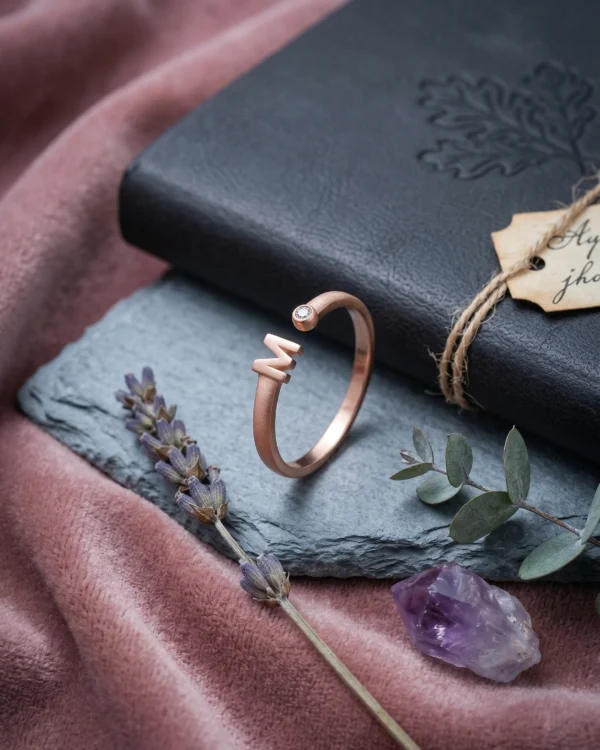Rose Gold Initial M Ring