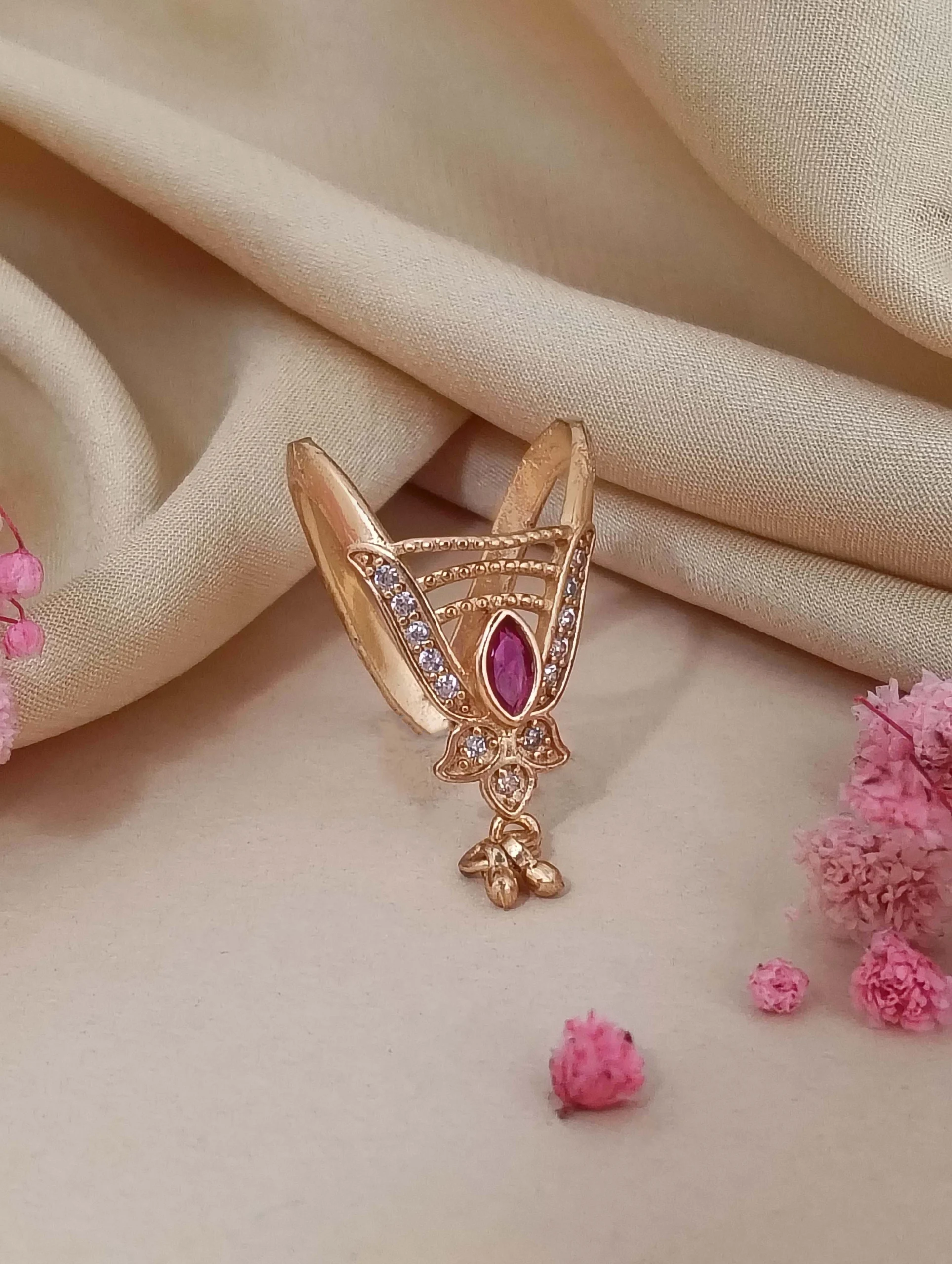Ruby Paisley Charm Ring