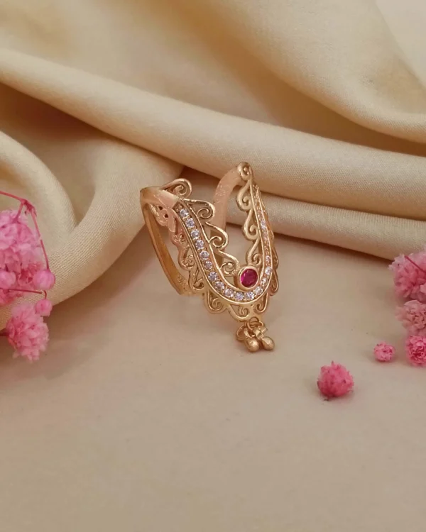 Ruby Filigree Drop Ring