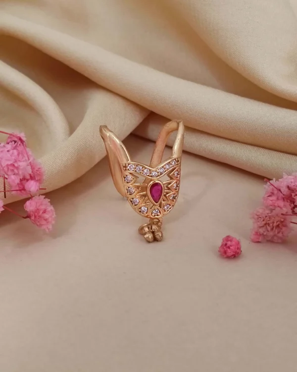 Ruby Petal Charm Ring