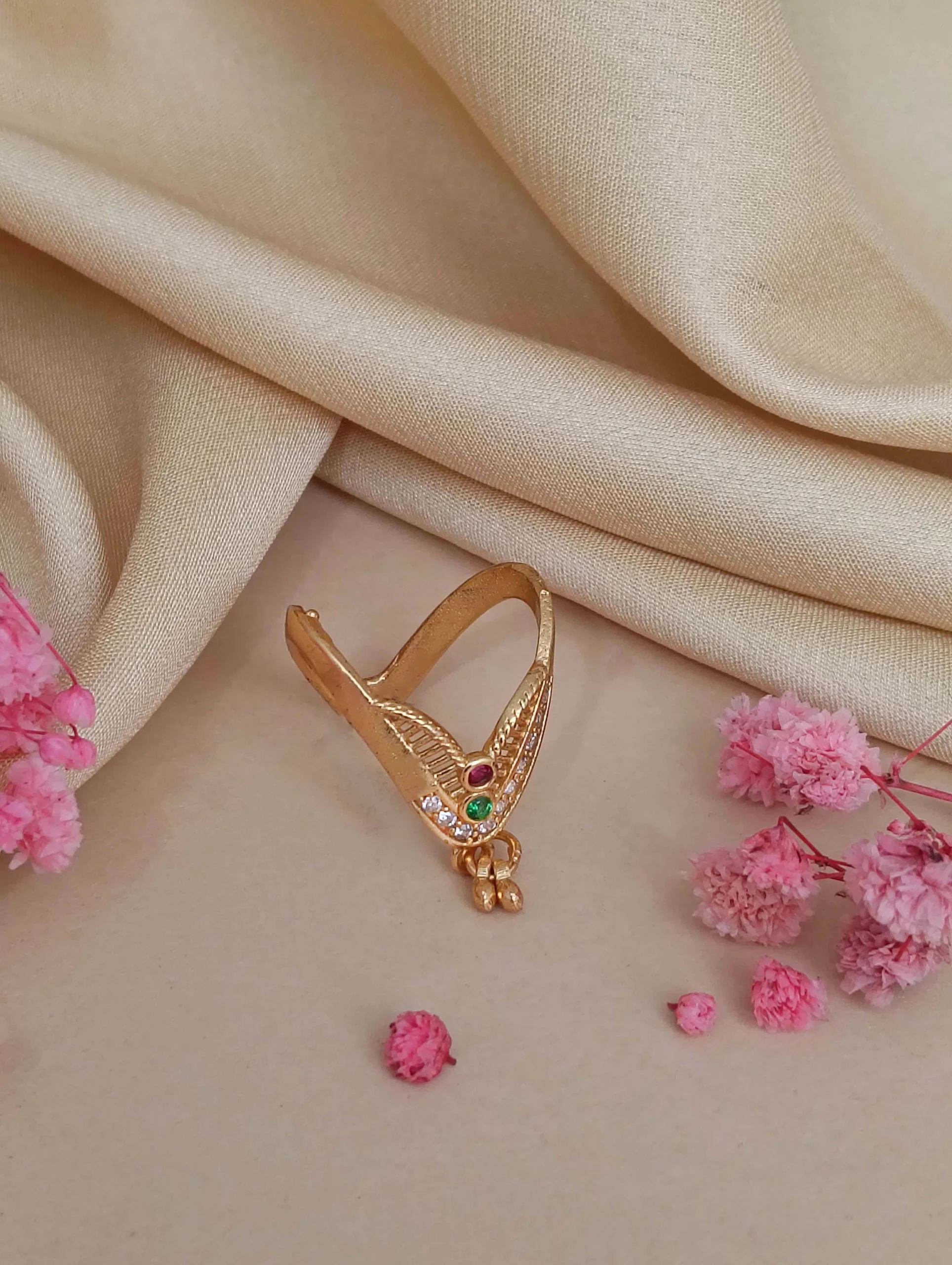 Multicolor Leaf Drop Ring
