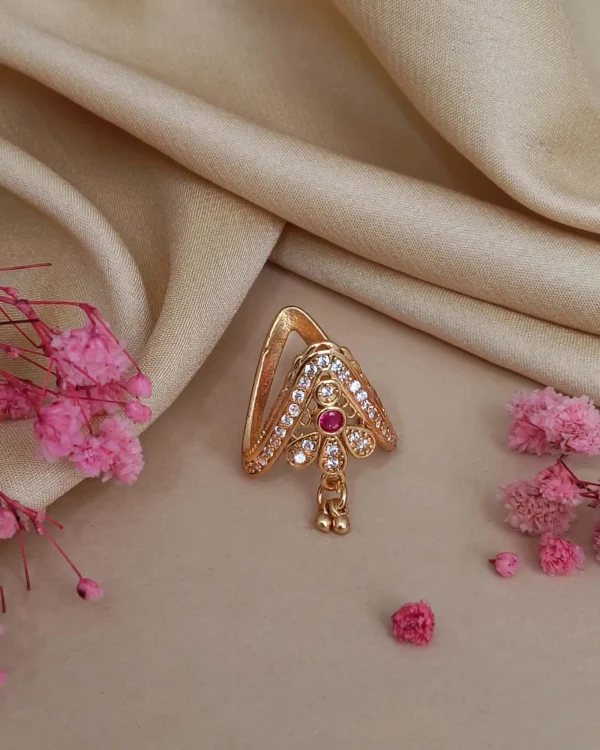 Ruby Peacock Drop Ring
