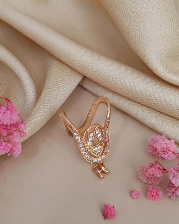 Gold Paisley Crystal Ring