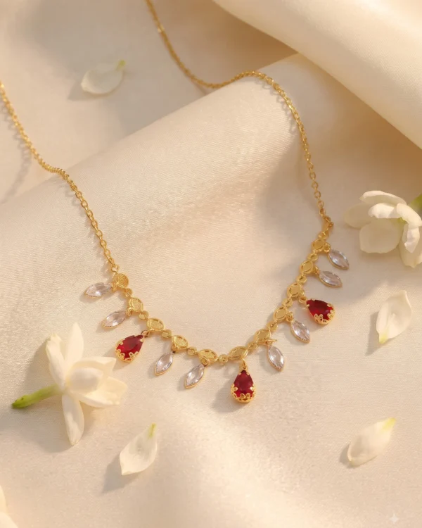 Elegant Crystal Ruby Necklace