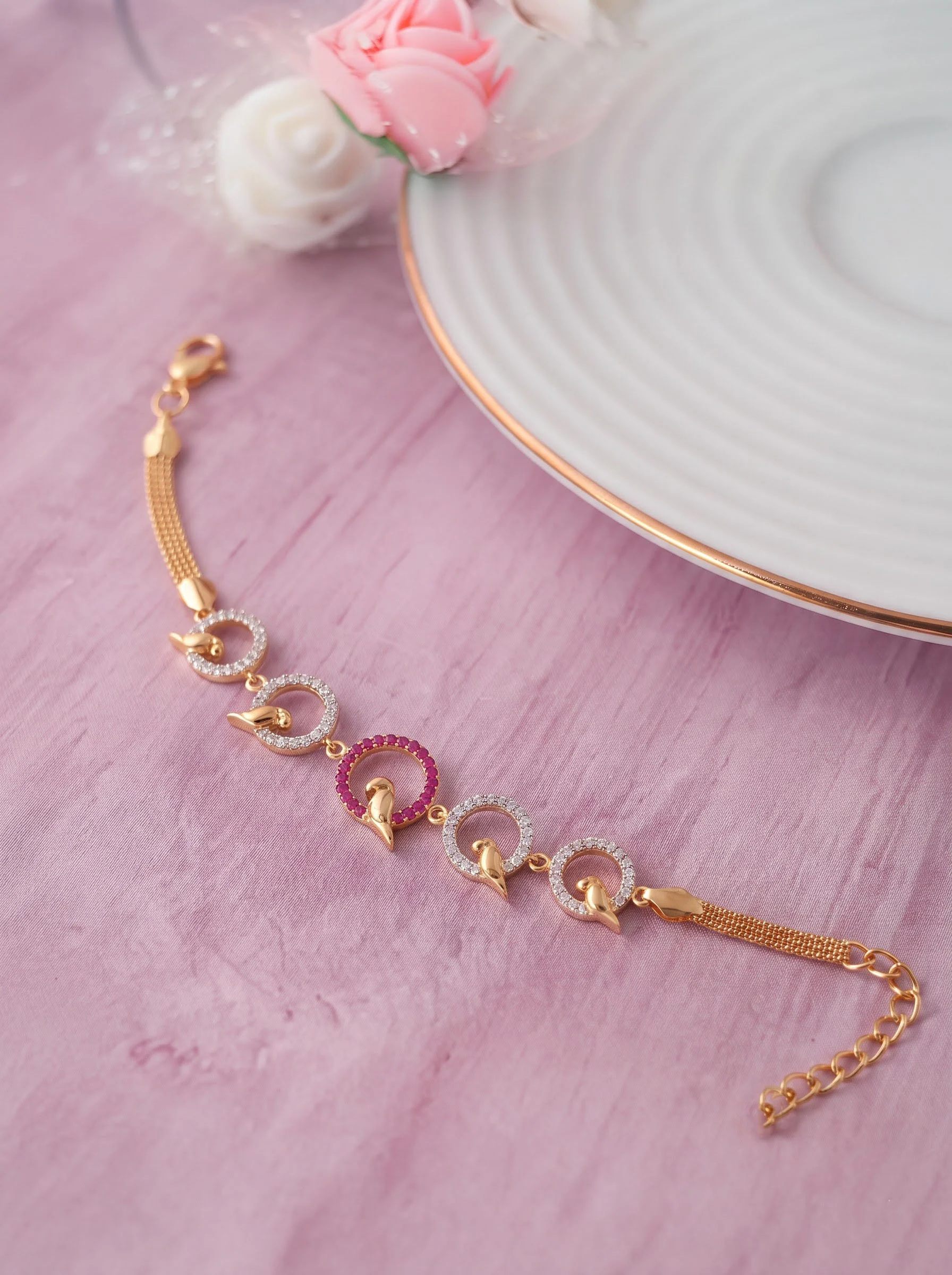 Ruby Crystal Infinity Bracelet - Image 3