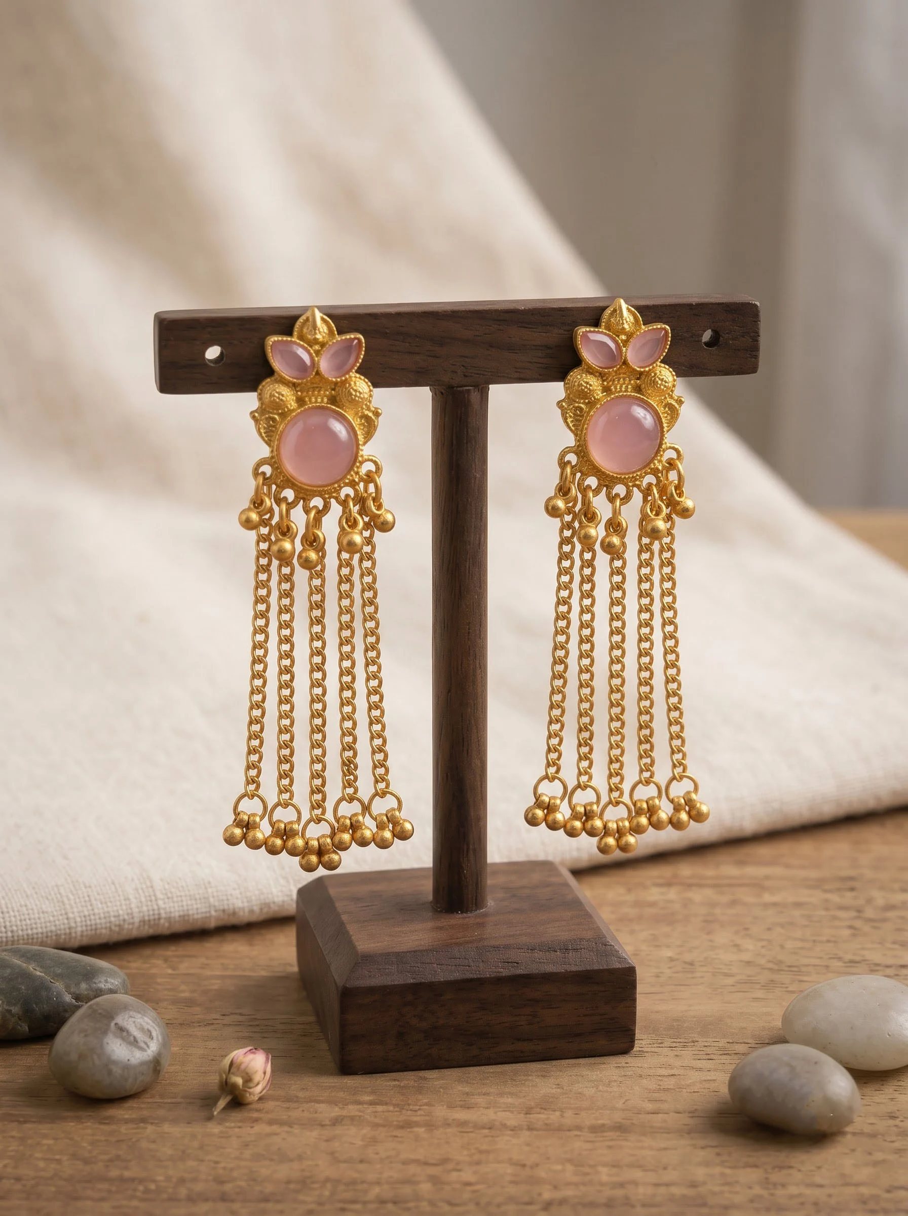Blush Tassel Earrings - Image 4