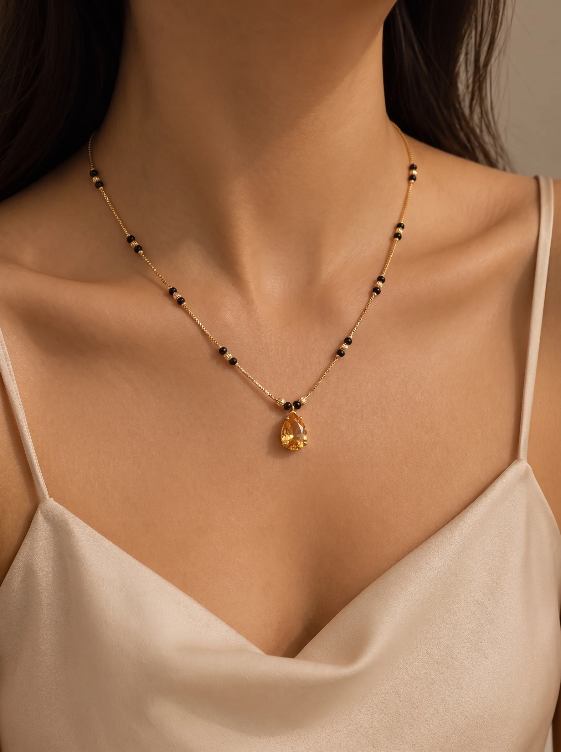 Stylish Daily Wear Gold-Tone Mangalsutra Necklace - Image 2