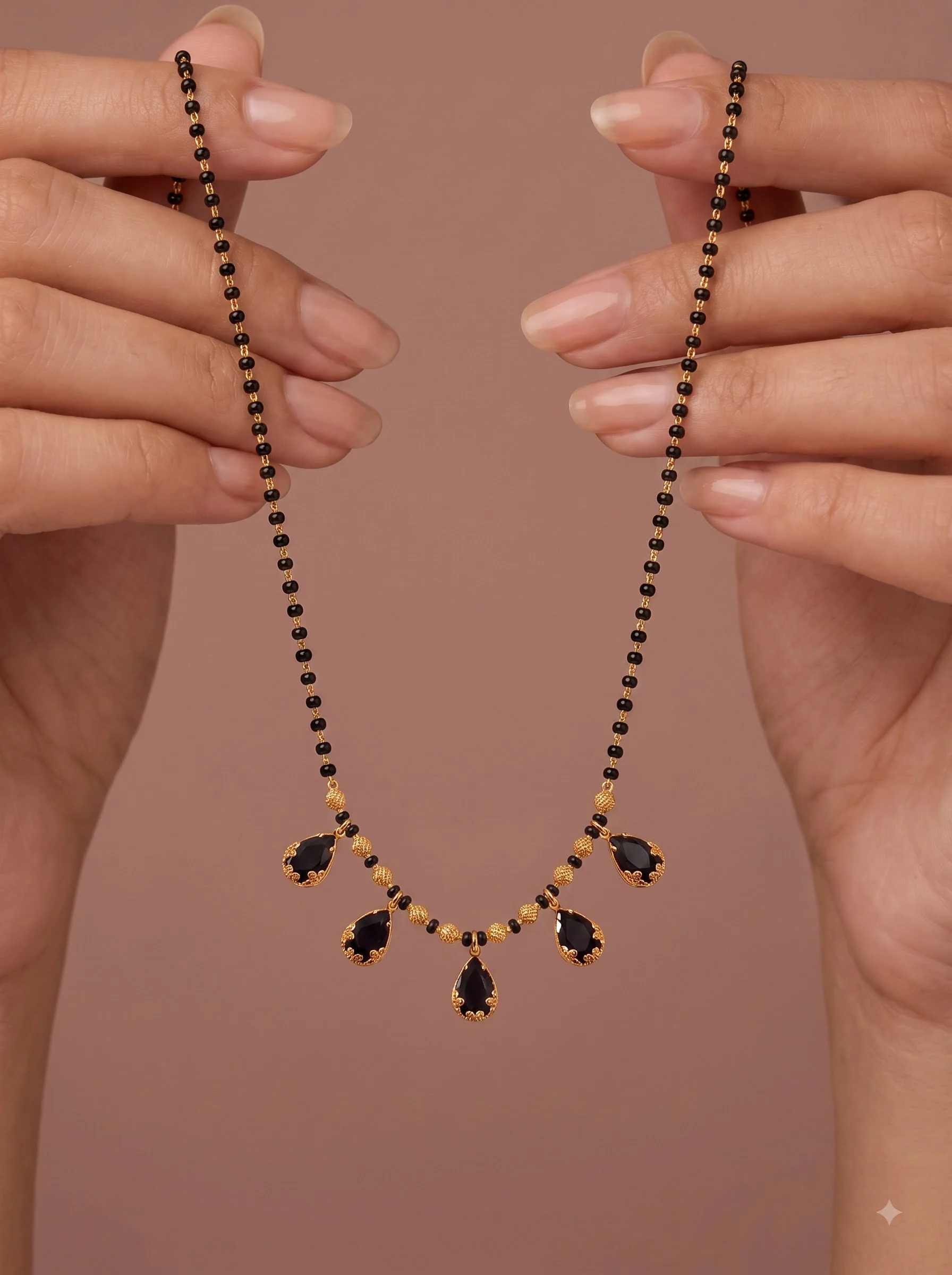 Luxe Black Crystal Mangalsutra - Image 4