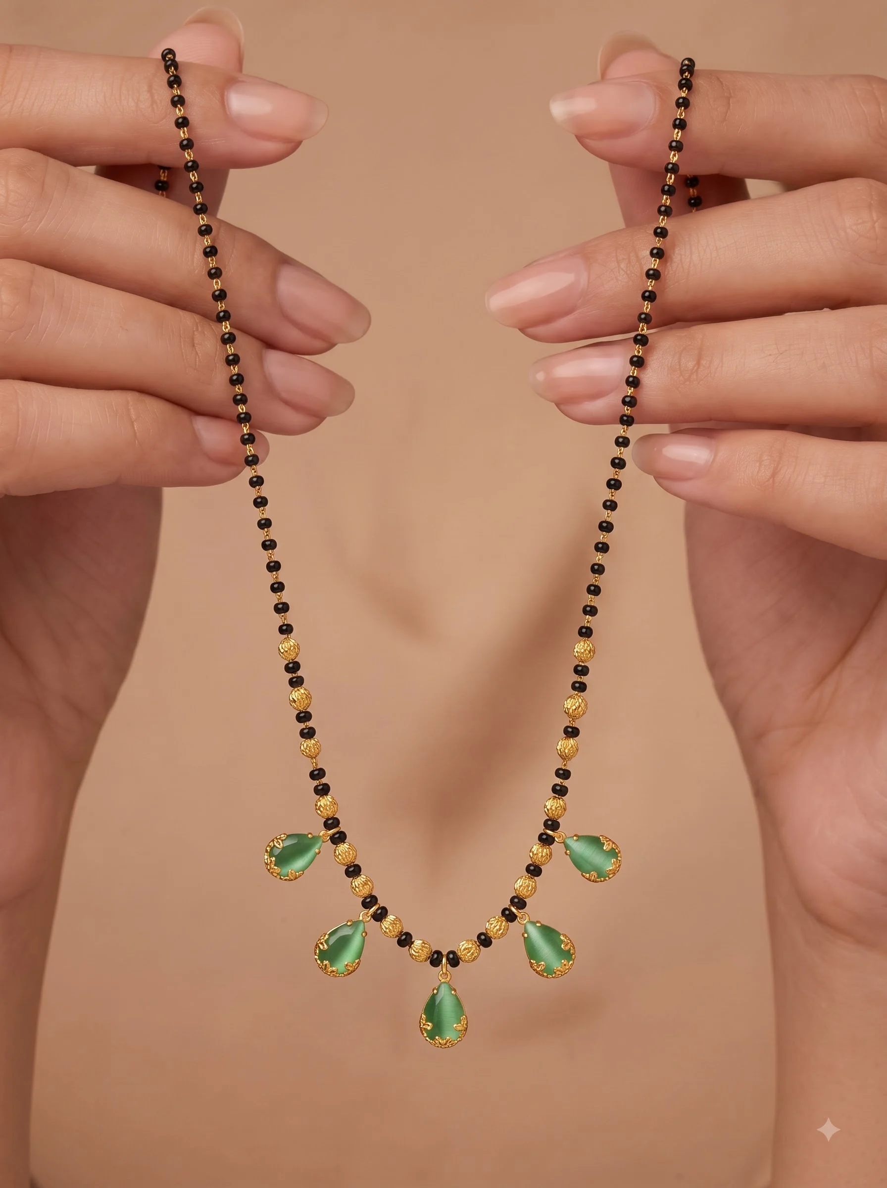 Grace Green Bead Mangalsutra - Image 2