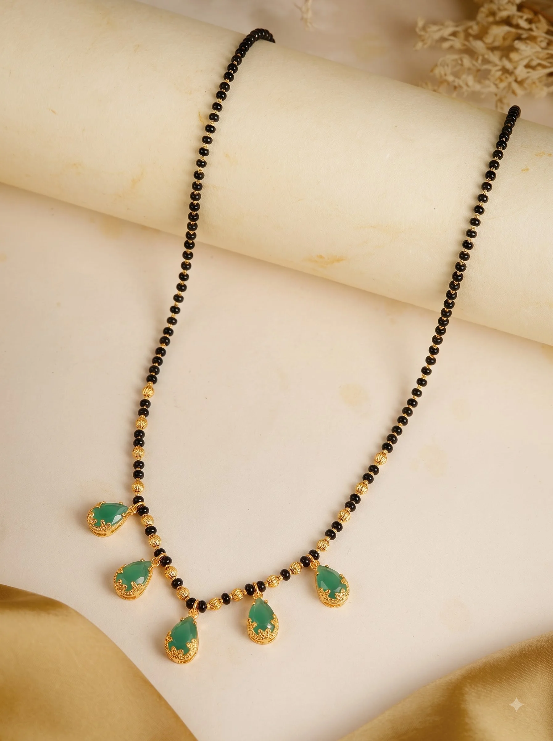 Grace Green Bead Mangalsutra - Image 4