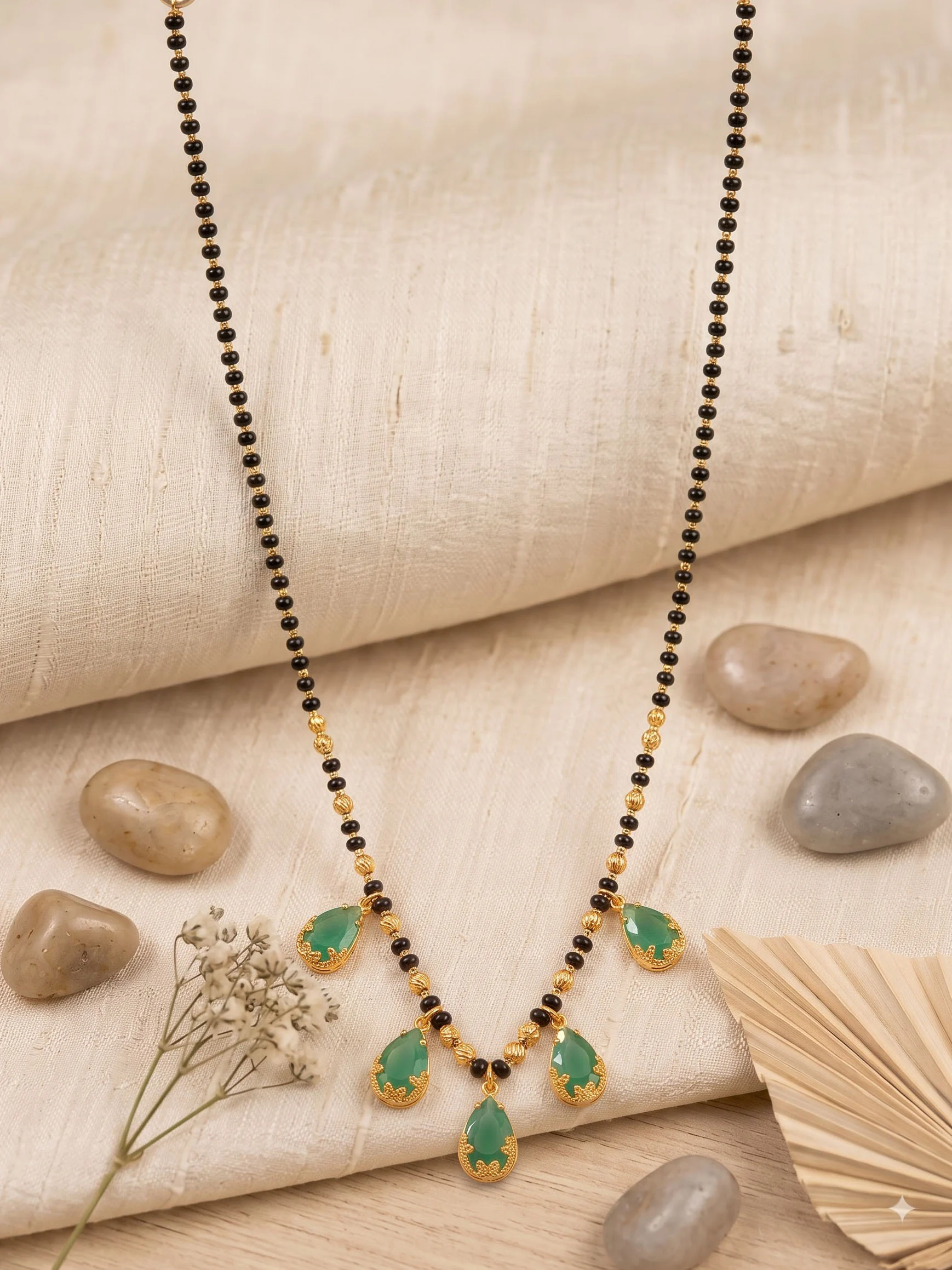 Grace Green Bead Mangalsutra