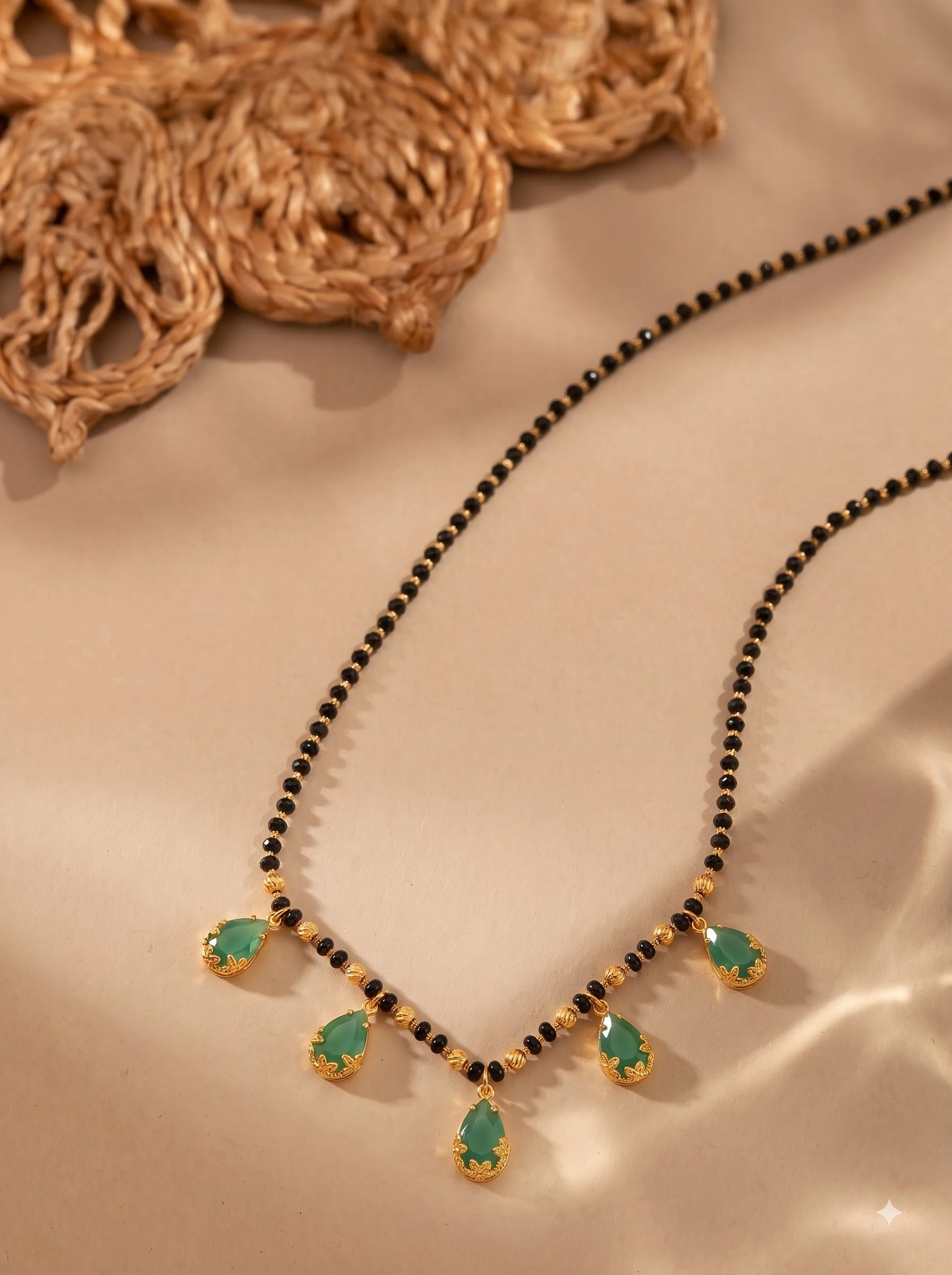 Grace Green Bead Mangalsutra - Image 5