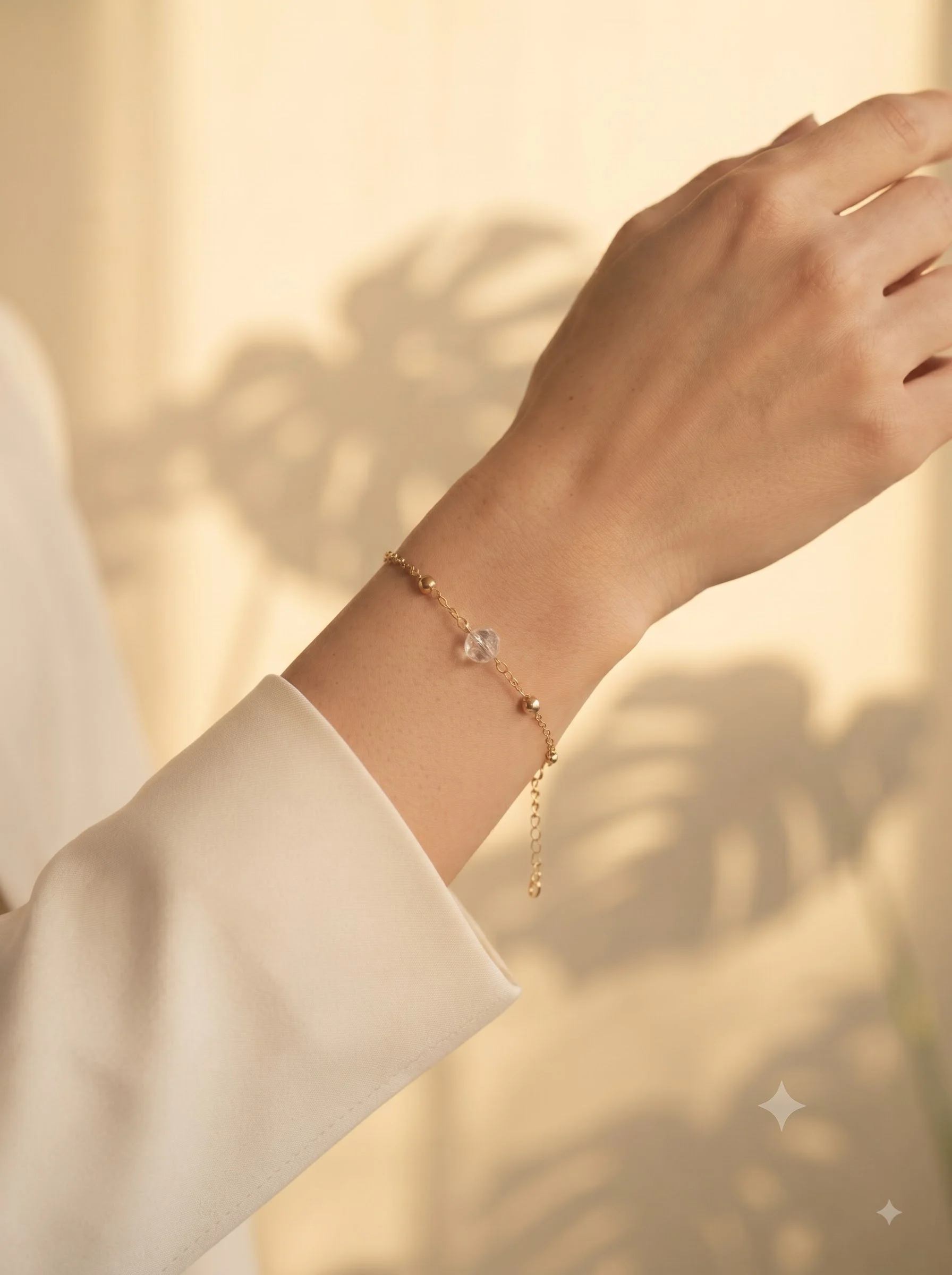 Gold-Tone Pearl Beaded Chain Bracelet - Image 2