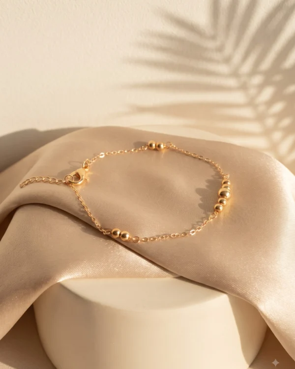 Minimal Beaded Chain Bracelet