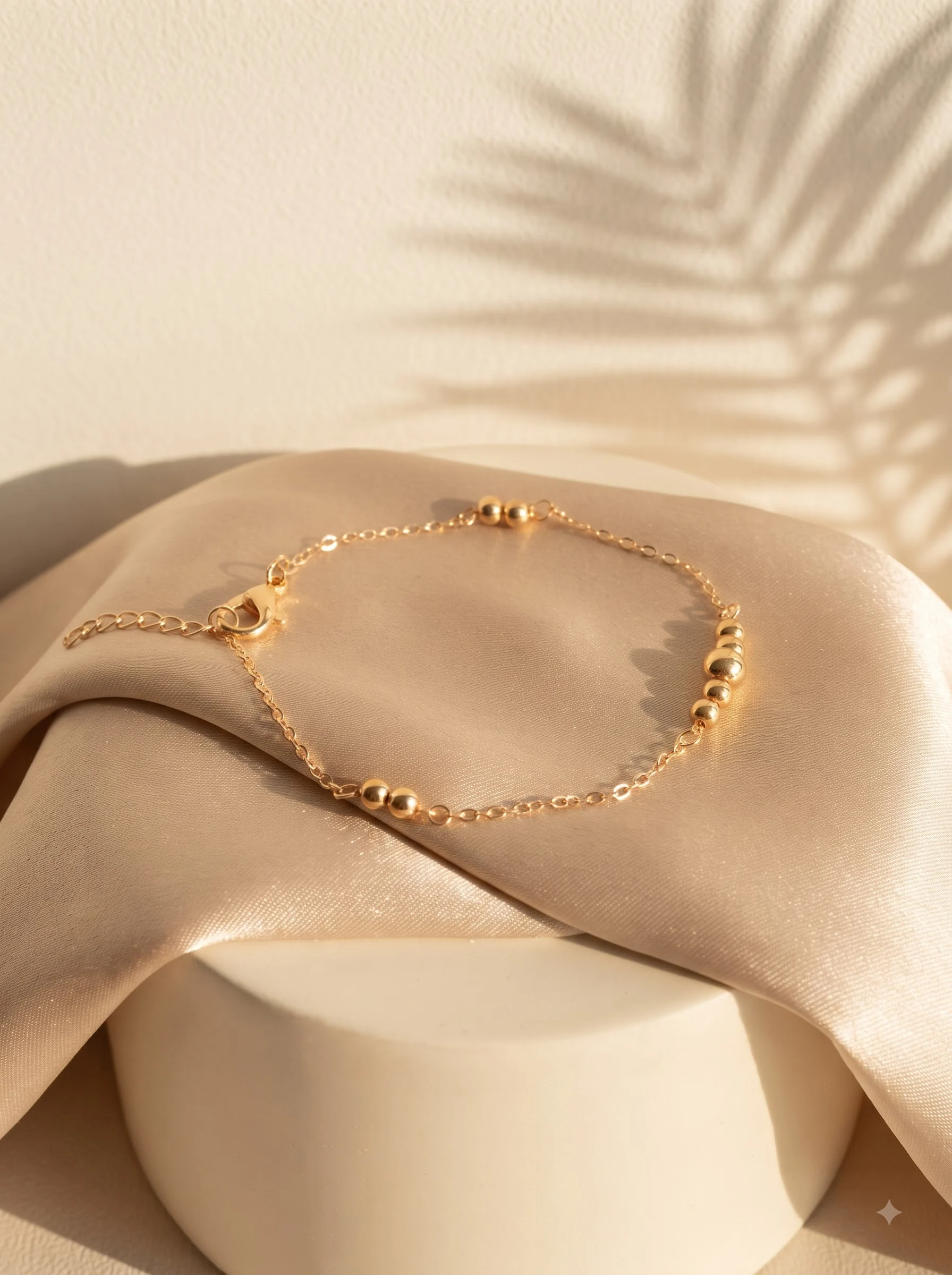 Minimal Beaded Chain Bracelet