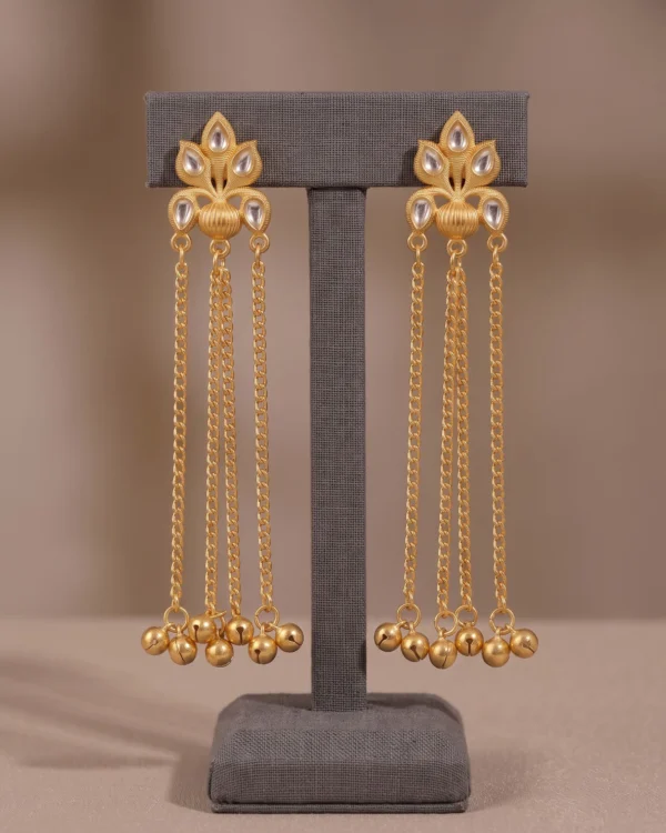 Ivory Blossom Cascade Chain Earrings