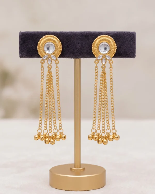 Kundan Glow Cascade Chain Earrings