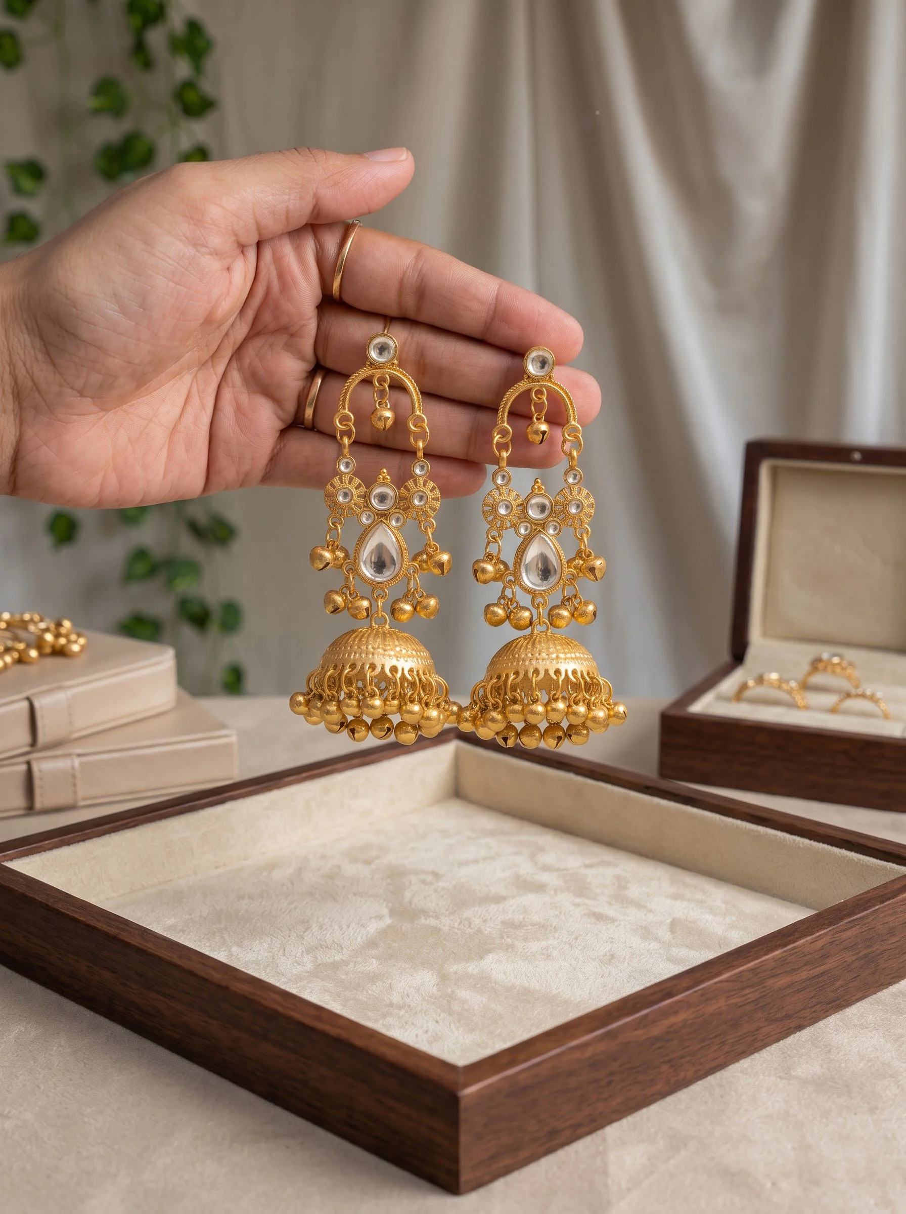 Kundan Glow Jhumka - Image 2