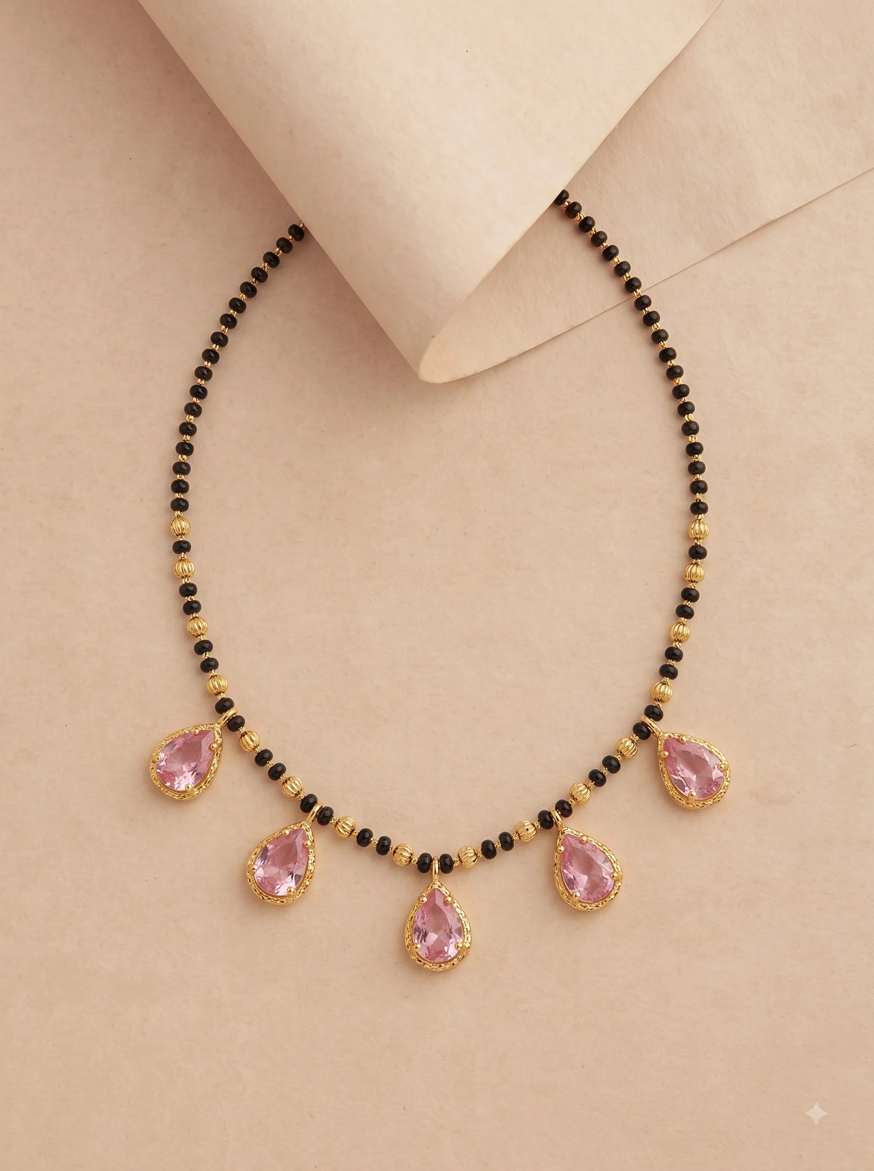 Sparkling Pink Drop Mangalsutra - Image 6