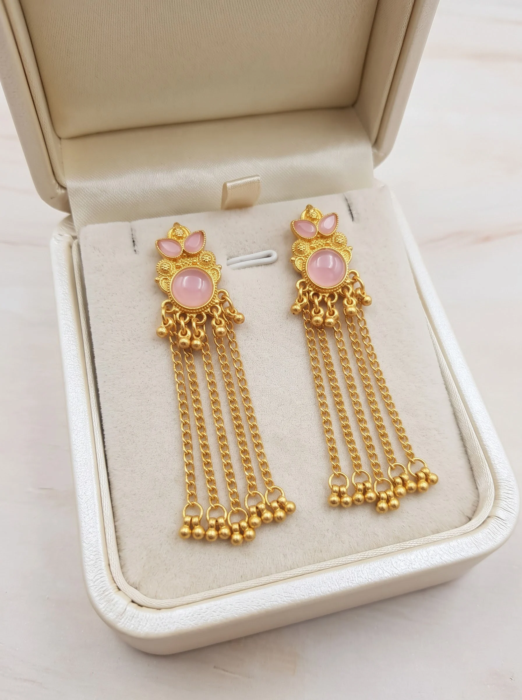 Blush Tassel Earrings - Image 5
