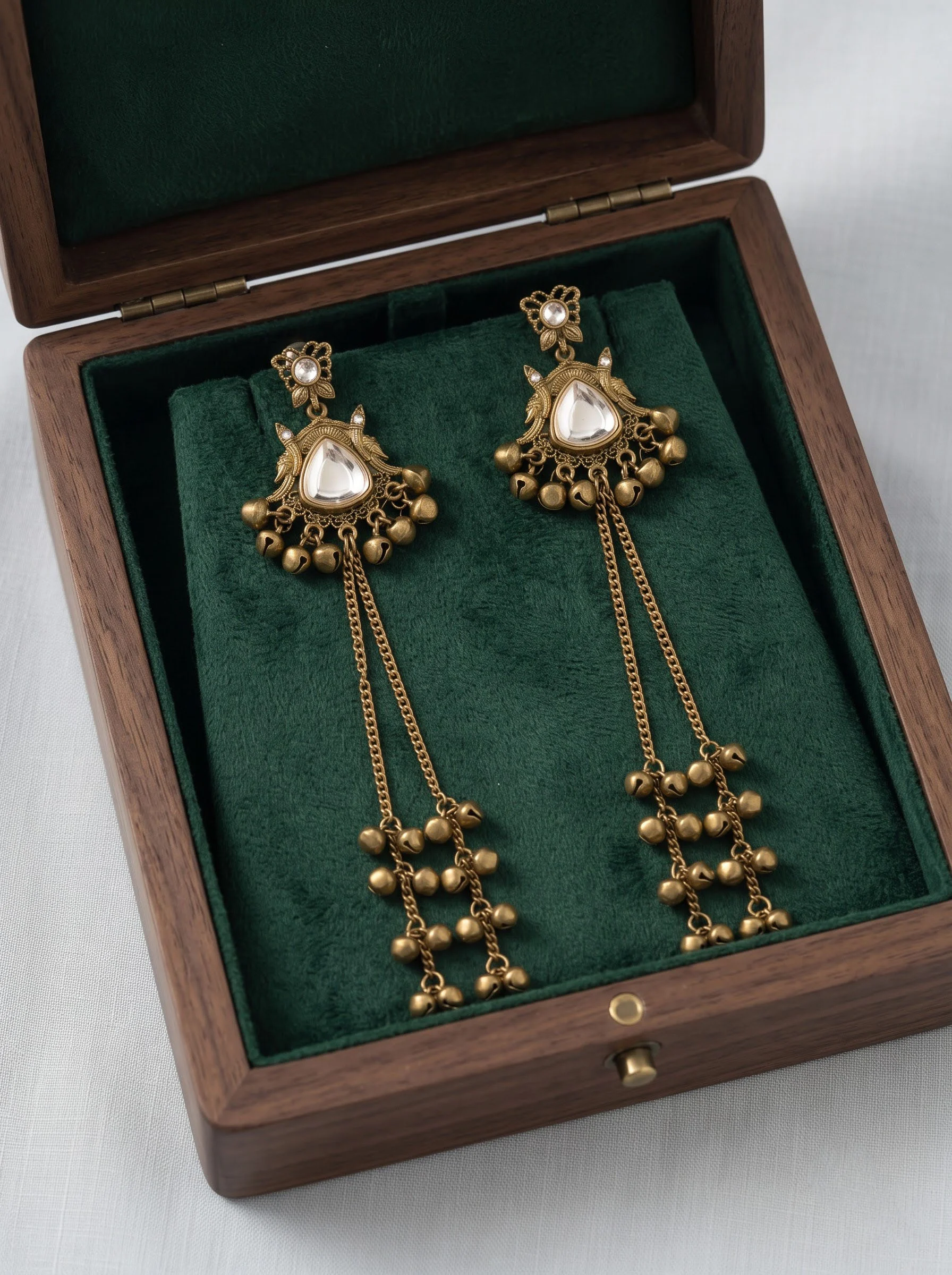 Kundan Heritage Tassel Drop Earrings - Image 2