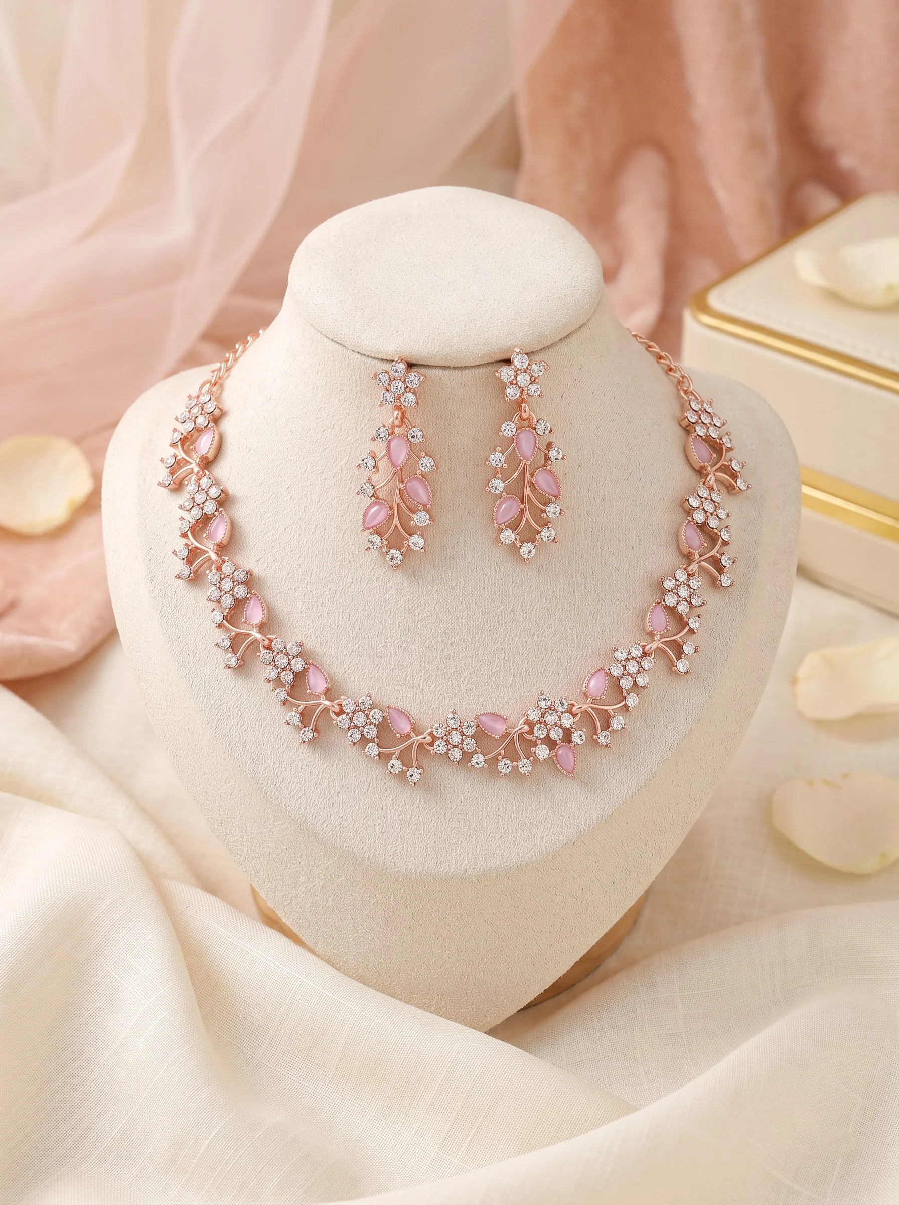 Lavender Floral Necklace Set - Image 3