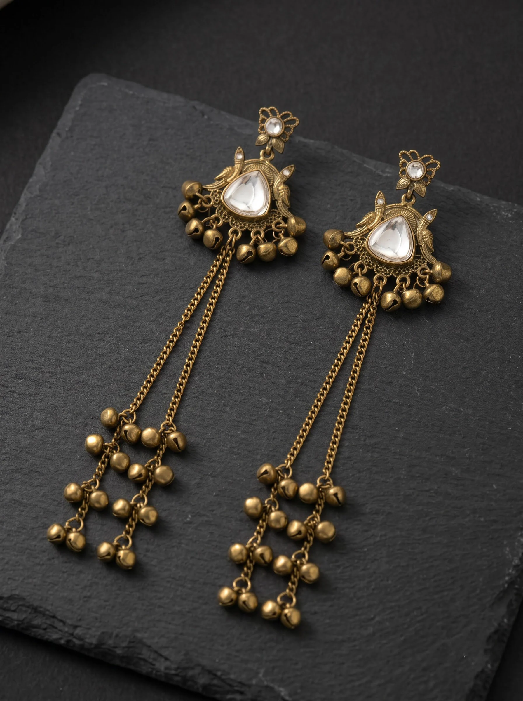 Kundan Heritage Tassel Drop Earrings