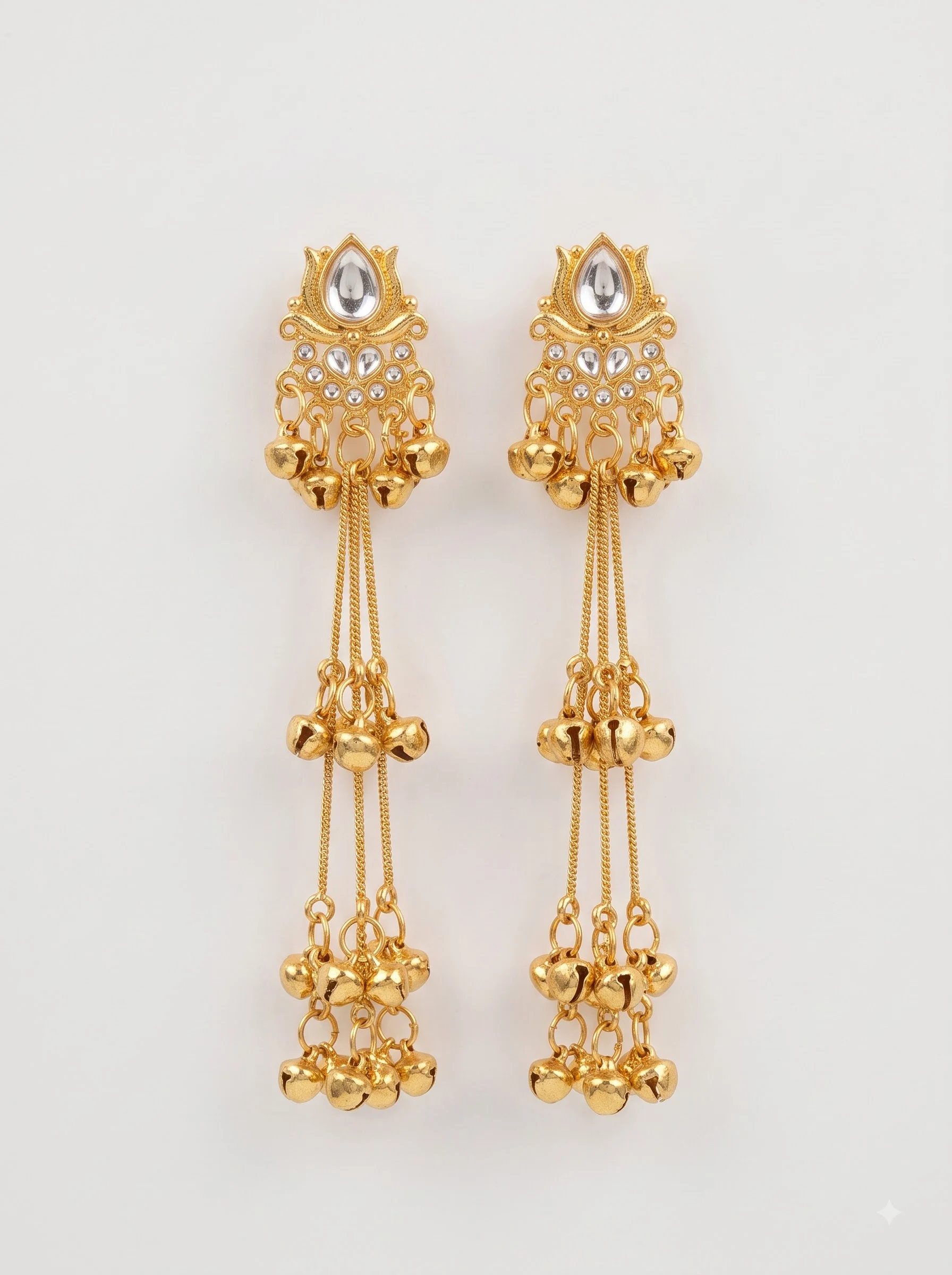 Kundan Royale Layered Tassel Earrings - Image 6