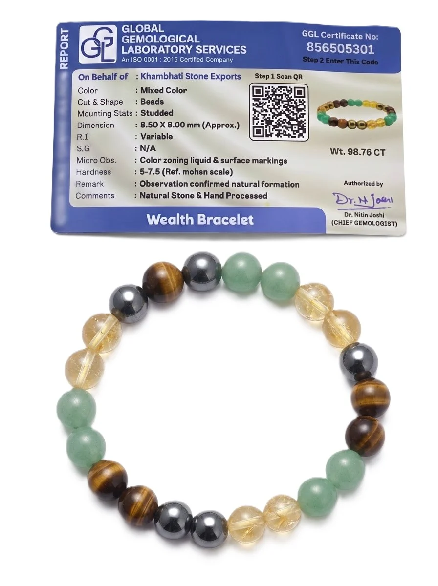 Wealth Natural Gemstone Beaded Bracelet - Image 2
