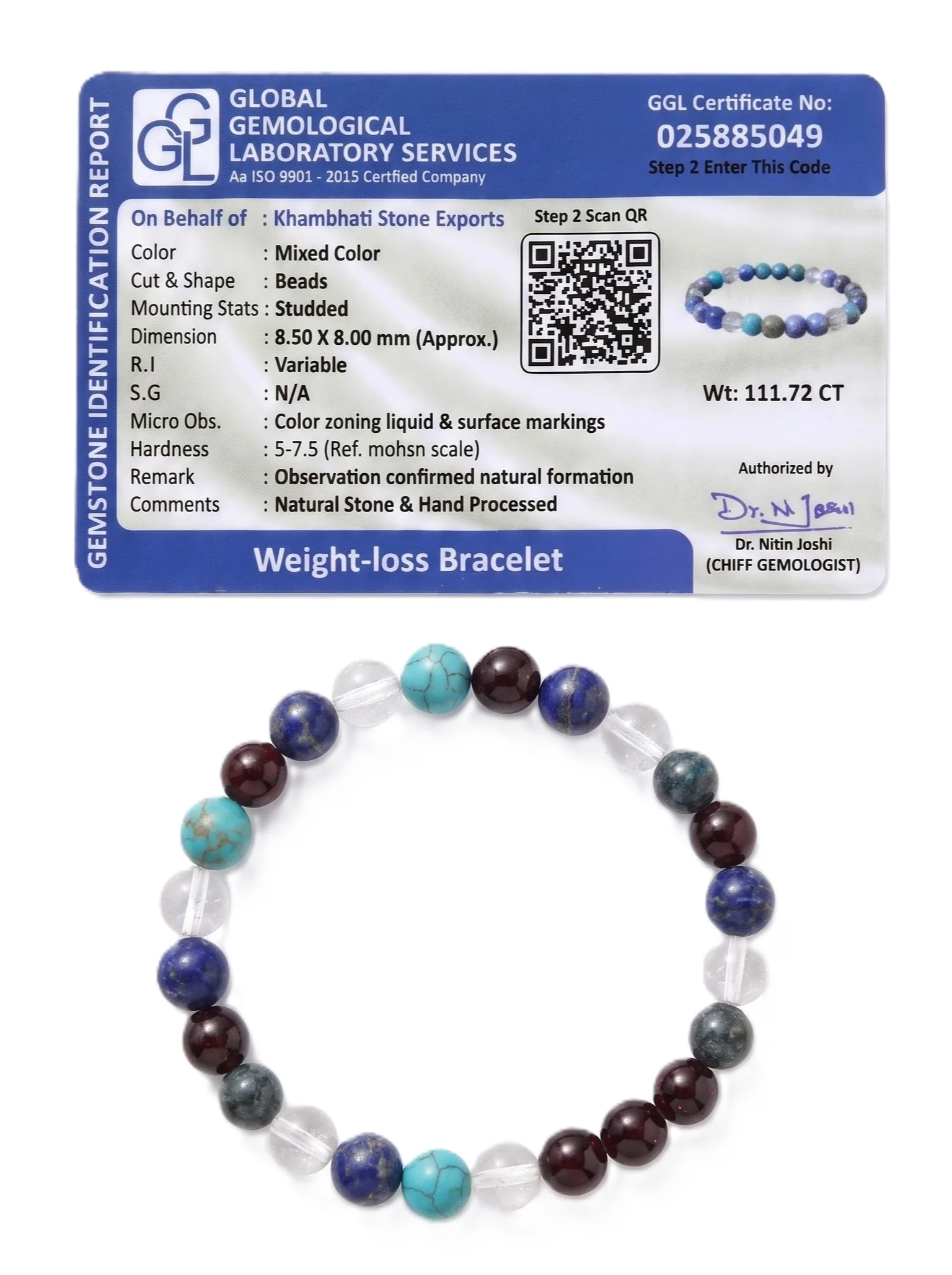 Weight Loss Natural Gemstone Beaded Bracelet - Image 2