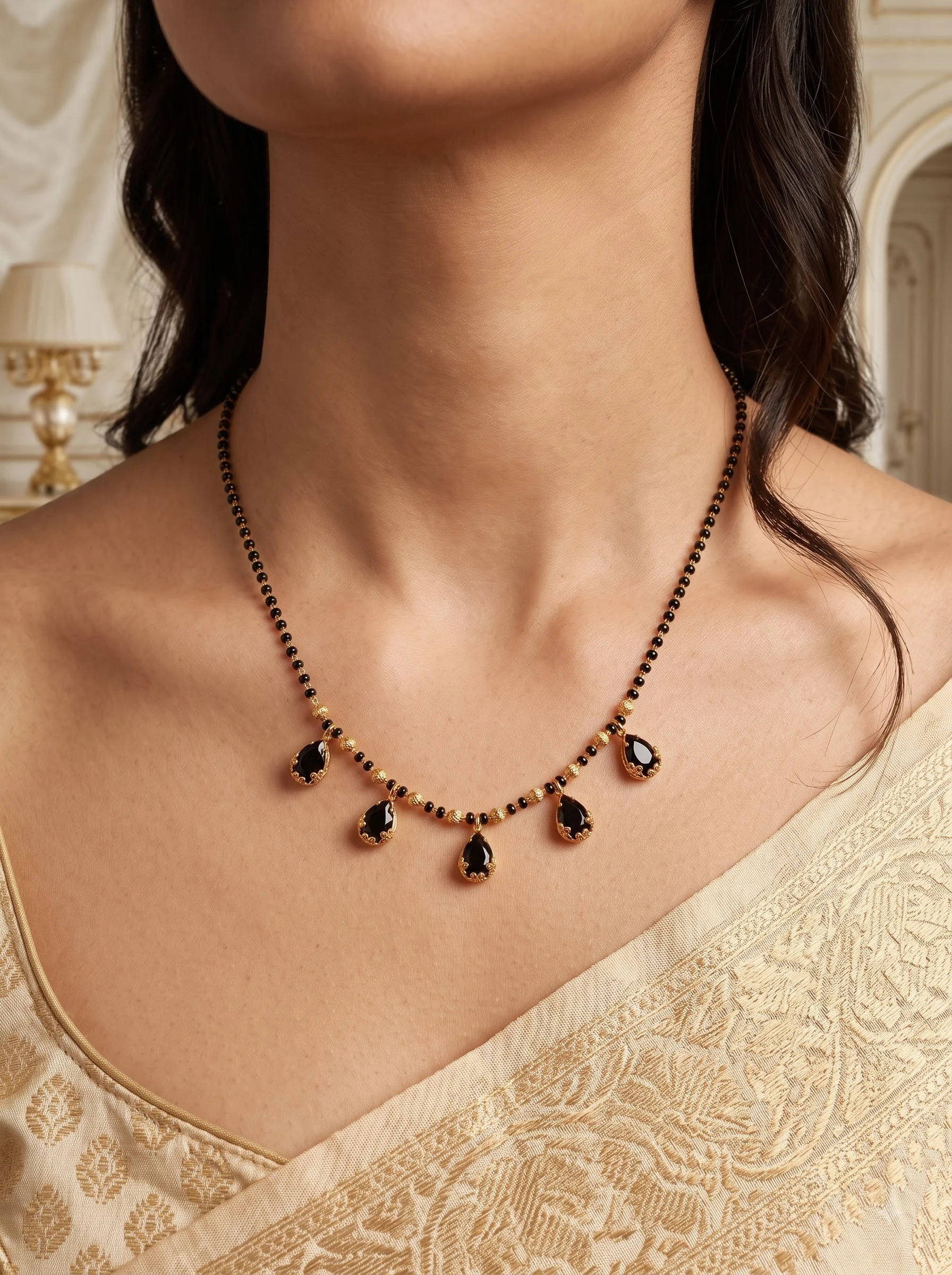 Luxe Black Crystal Mangalsutra - Image 6