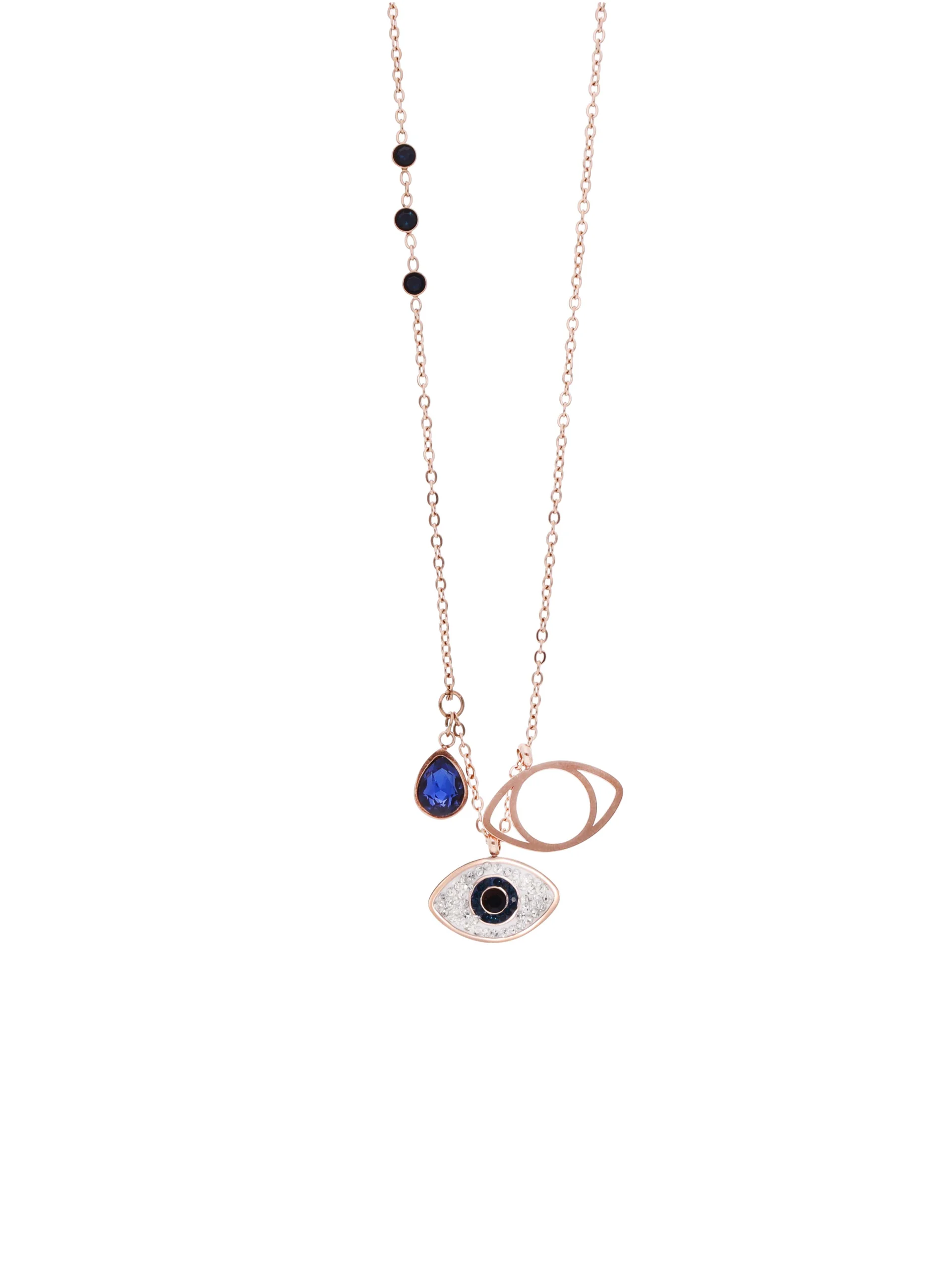Crystal Evil Eye Charm Necklace - Image 5