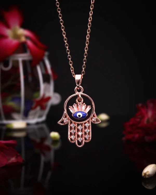 Evil Eye Hamsa Hand Pendant