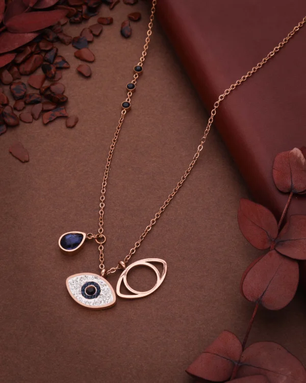 Crystal Evil Eye Charm Necklace